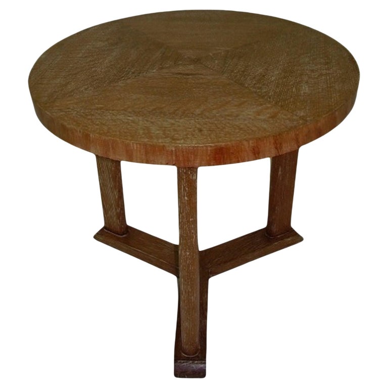Art Deco Table Pickled Oak Wood , France ,1930 For Sale at 1stDibs
