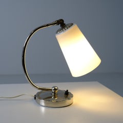 Art Deco Table / Wall Lamp in Chromed and Opaline Glass, Idman 1940s