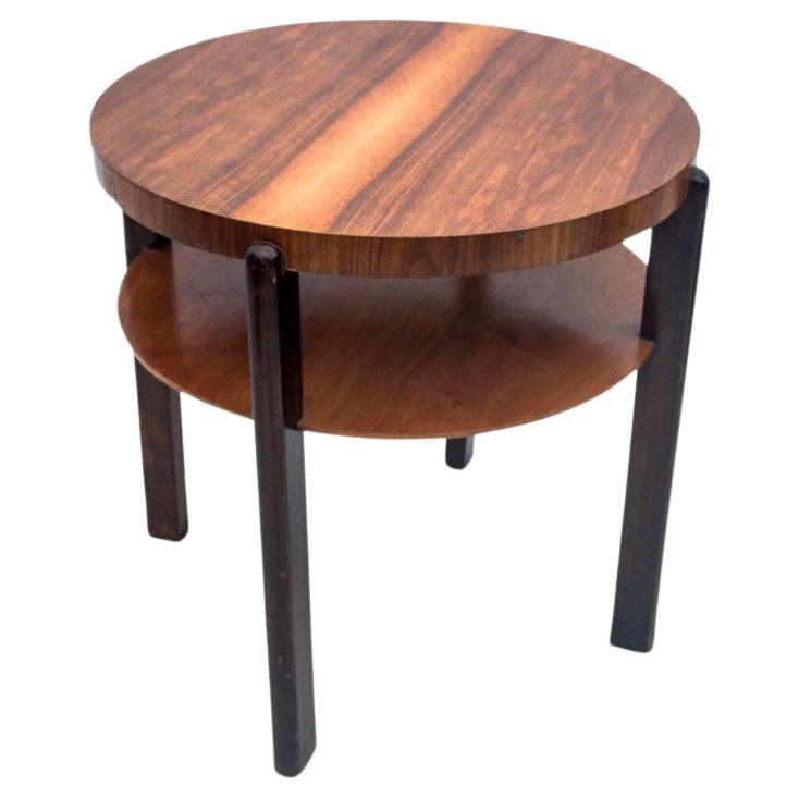 Art Deco table with a round top, Poland, 1940s. For Sale