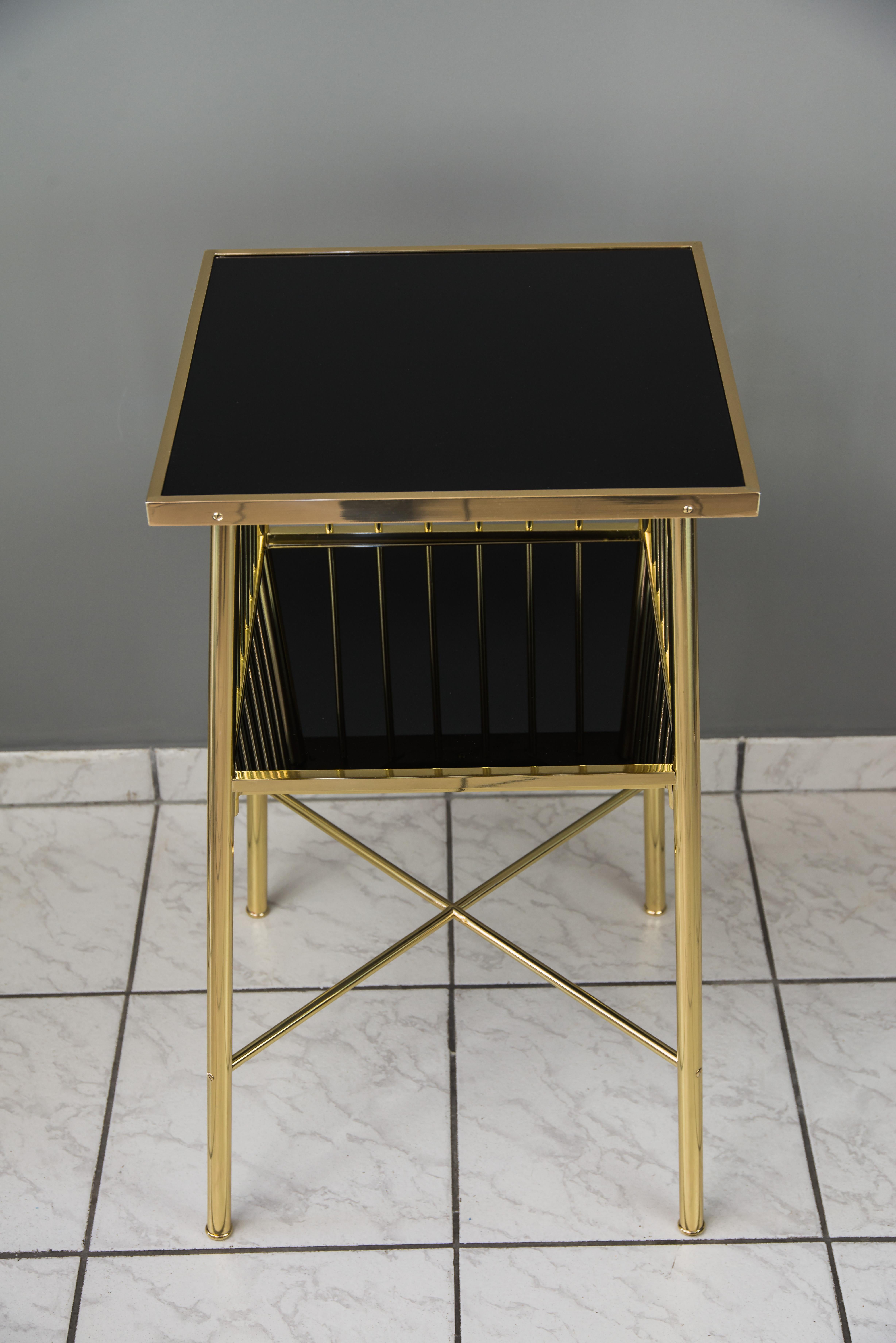 Art Deco Table with Black Glass Vienna, circa 1920s For Sale 6