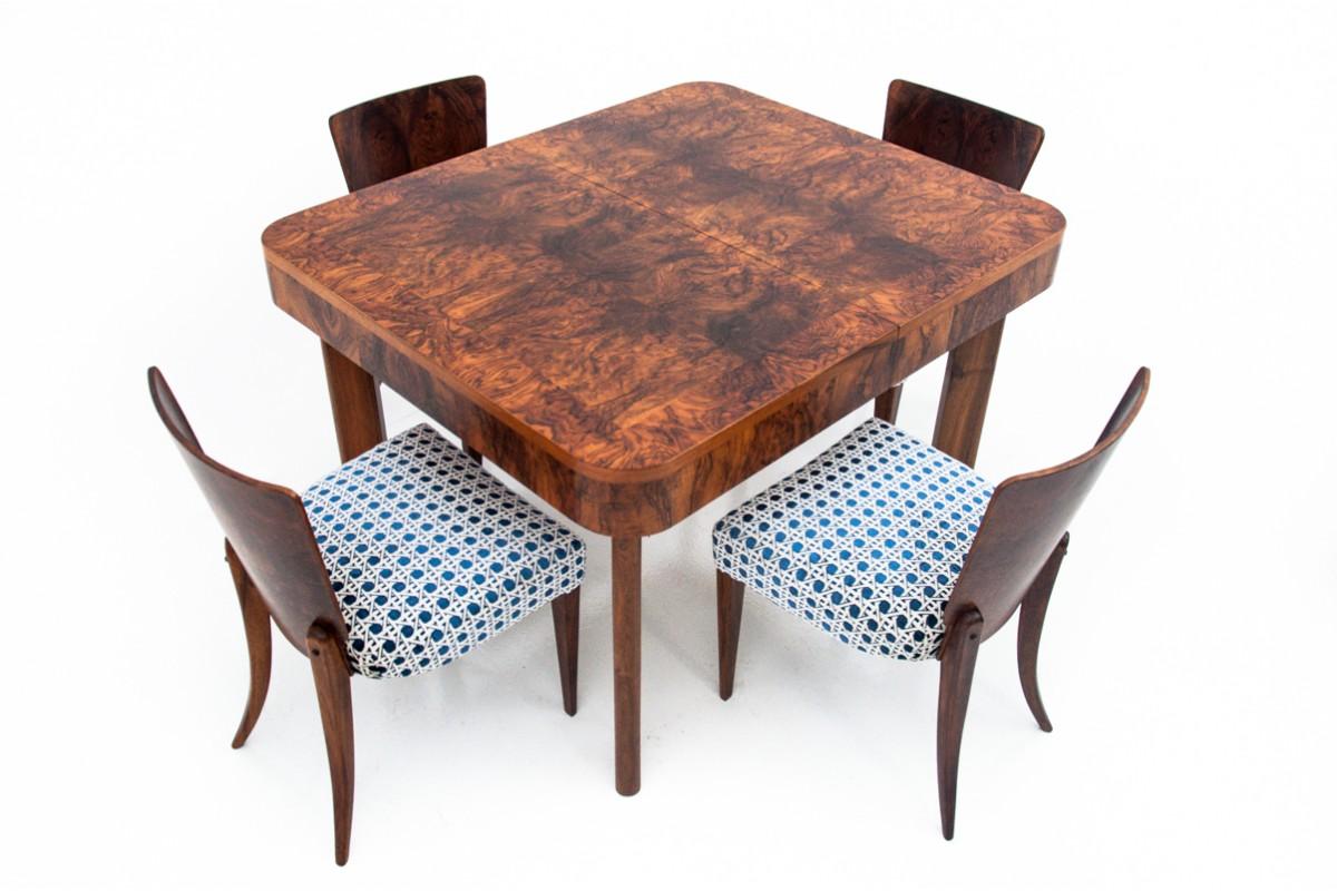 Art Deco table with chairs designed by J. Halabala, 1930s-40s. After renovation. 10