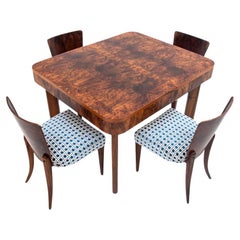 Art Deco table with chairs designed by J. Halabala, 1930s-40s. After renovation.