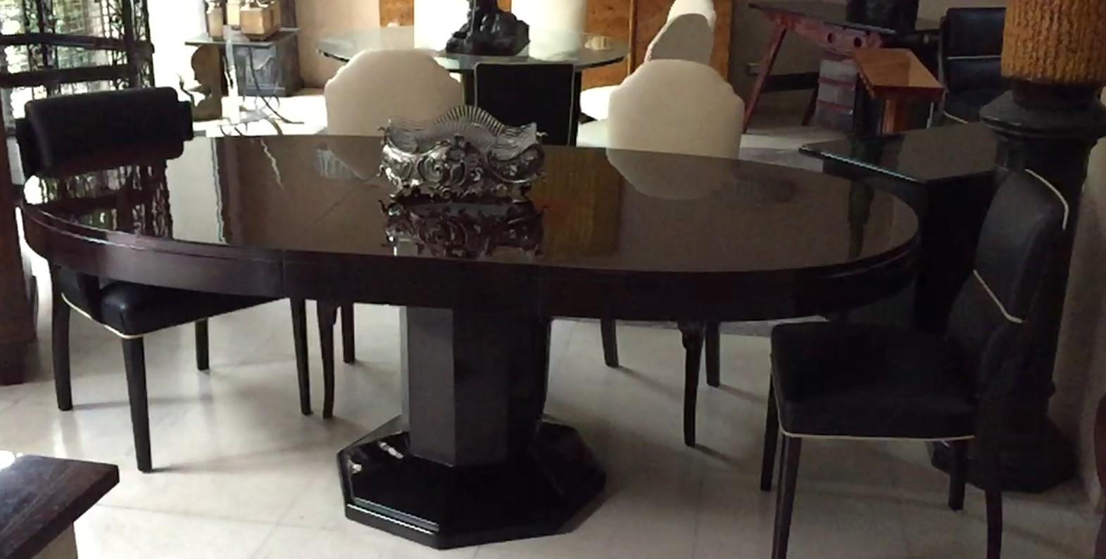 French Art Deco Table with Extension Board, 1920 '8 People' For Sale