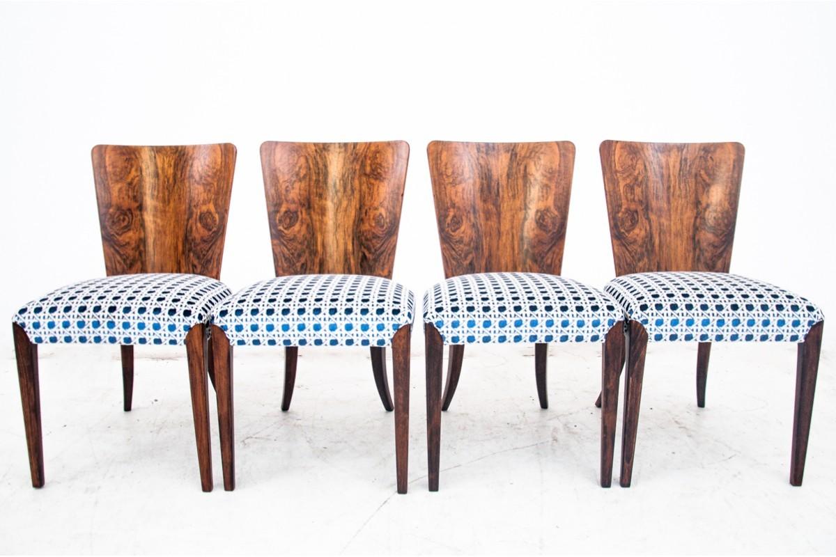 Art Deco table with four chairs designed by J. Halabala. After renovation, 1930s 9