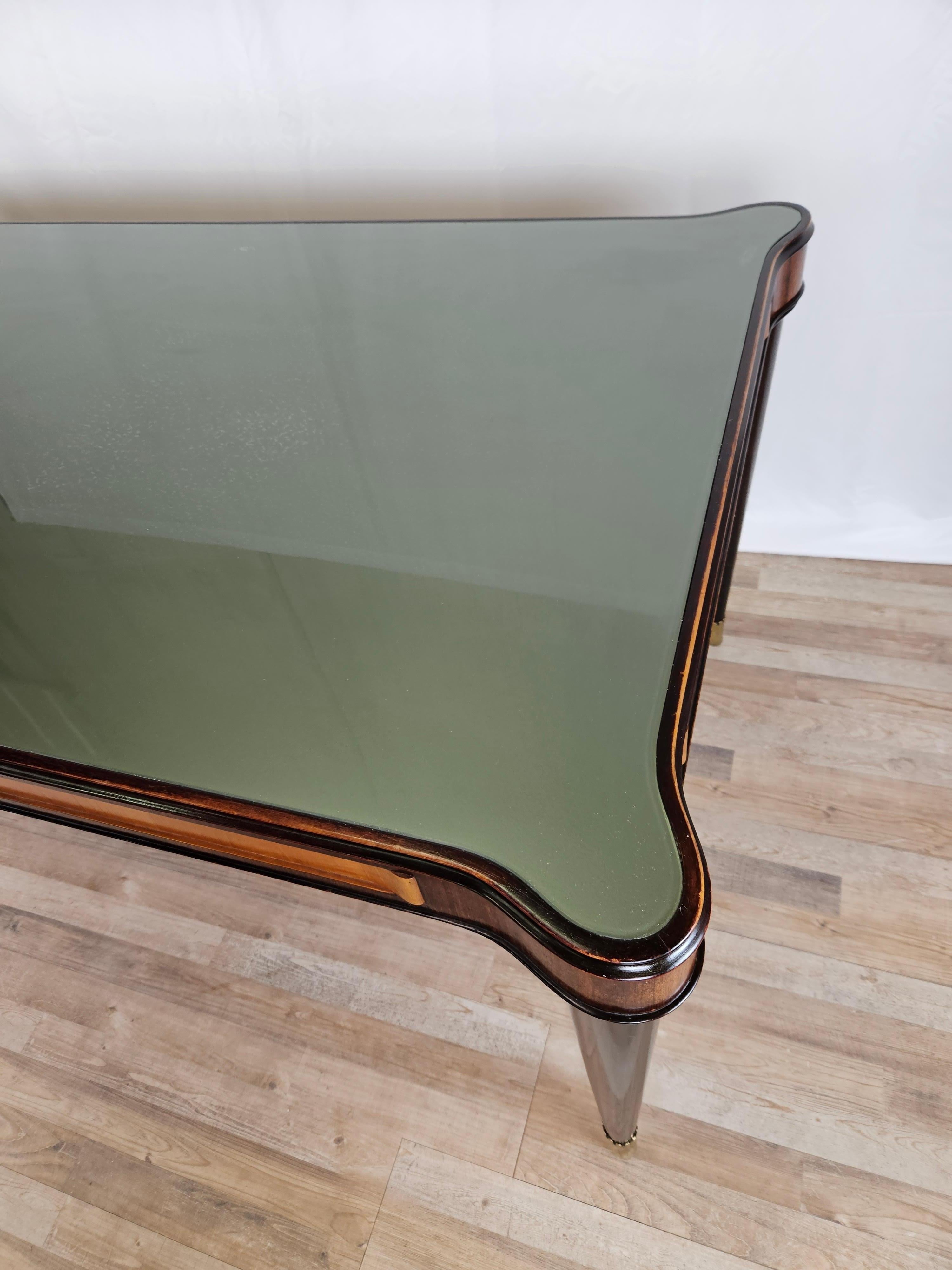 Italian Art Decò Table with Glass Top