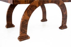 Art Deco Table with Glass Top, Poland, 1950s, Renovated