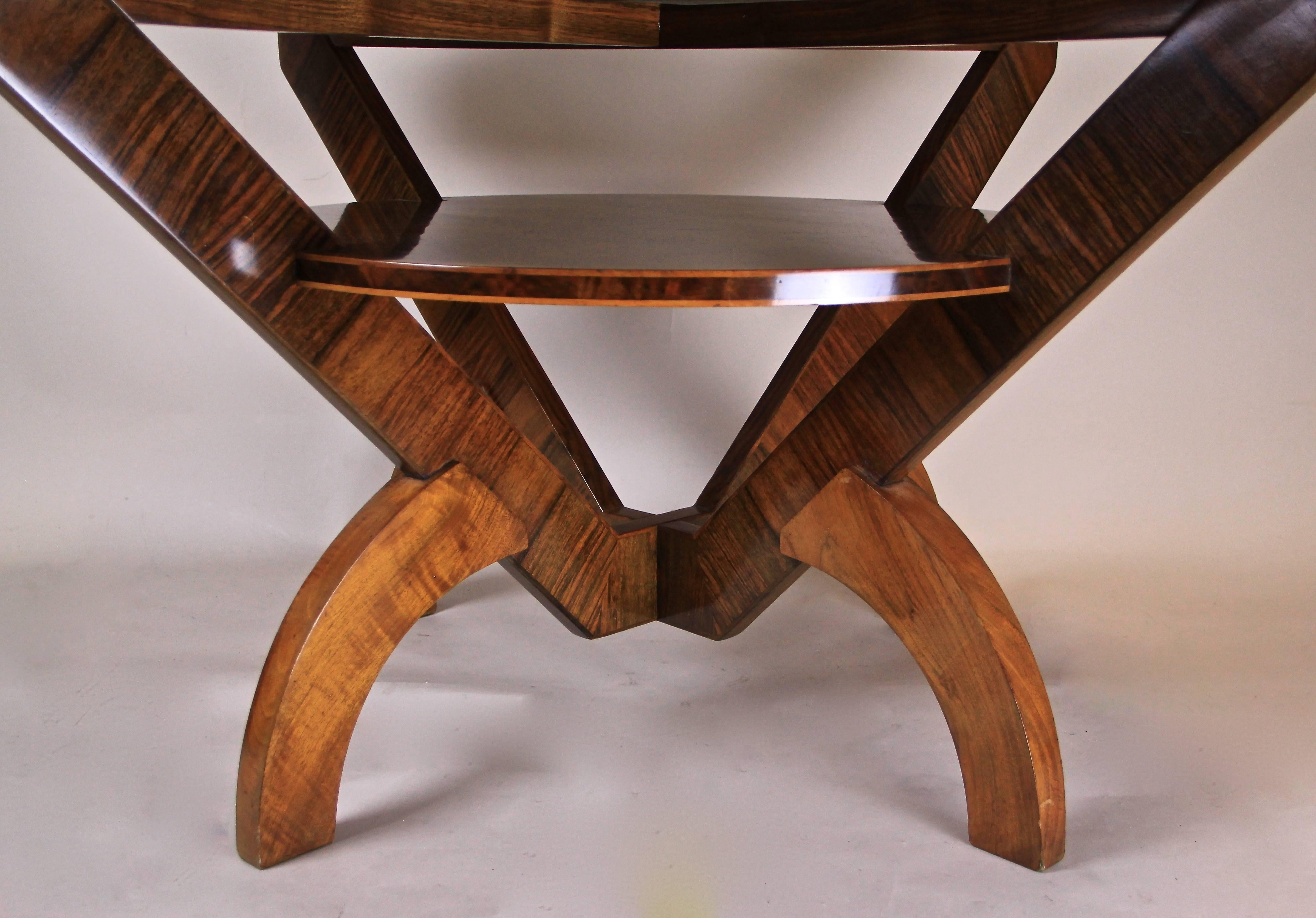 Art Deco Table with Marquetry Work by A. Herrgesell, Austria, circa 1925 In Good Condition In Lichtenberg, AT