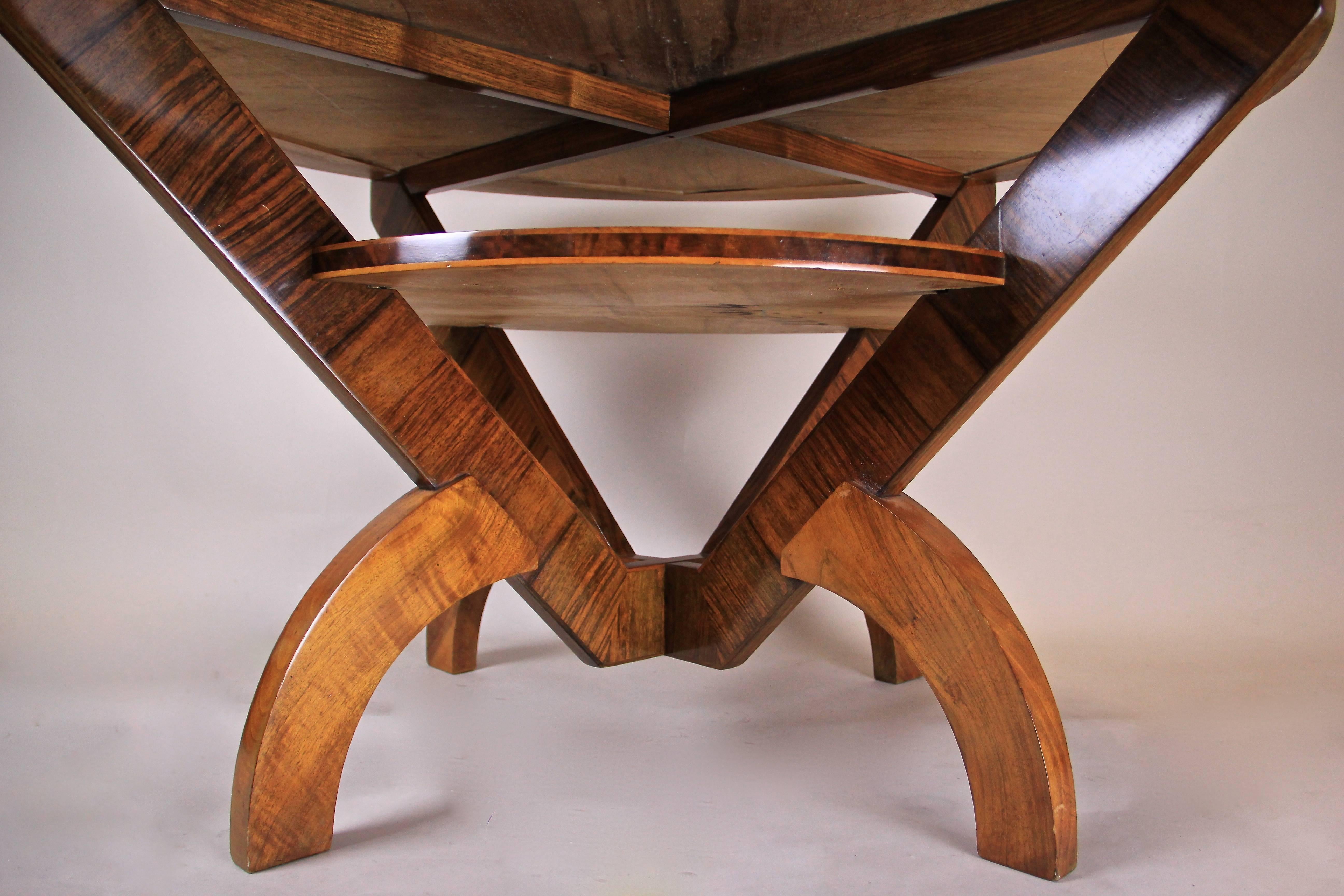 Art Deco Table with Marquetry Work by A. Herrgesell, Austria, circa 1925 1