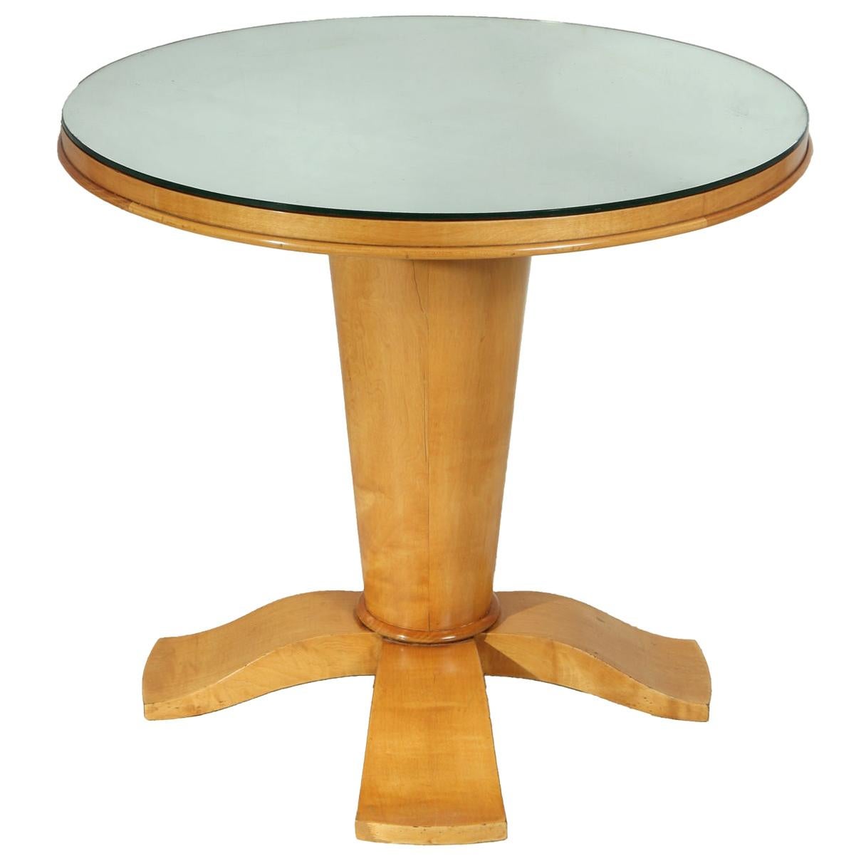 Art Deco Table with Mirrored Top, circa 1940 For Sale