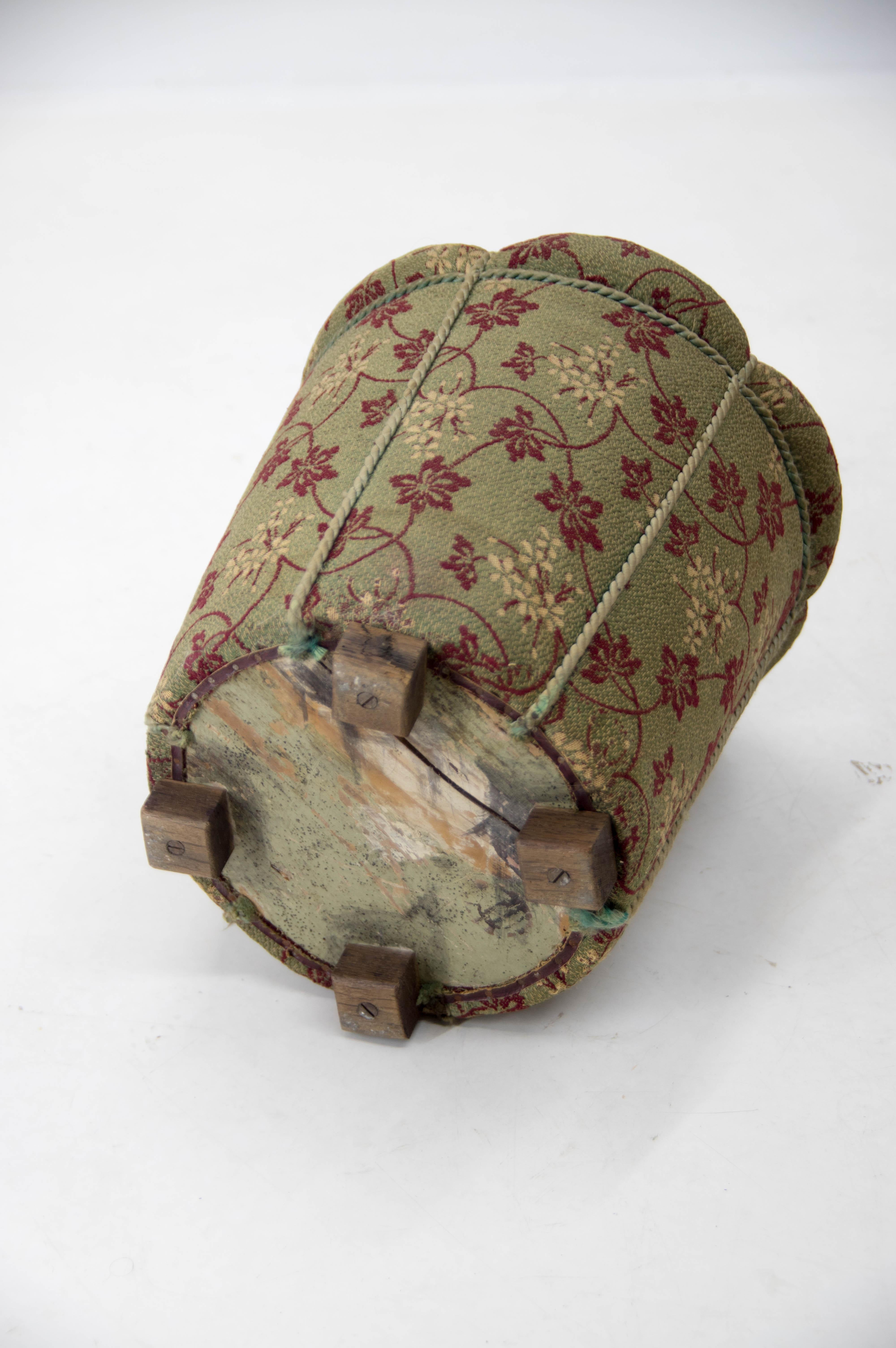 Fabric Art Deco Tabouret by Jindrich Halabala for Up Zavody, 1930s