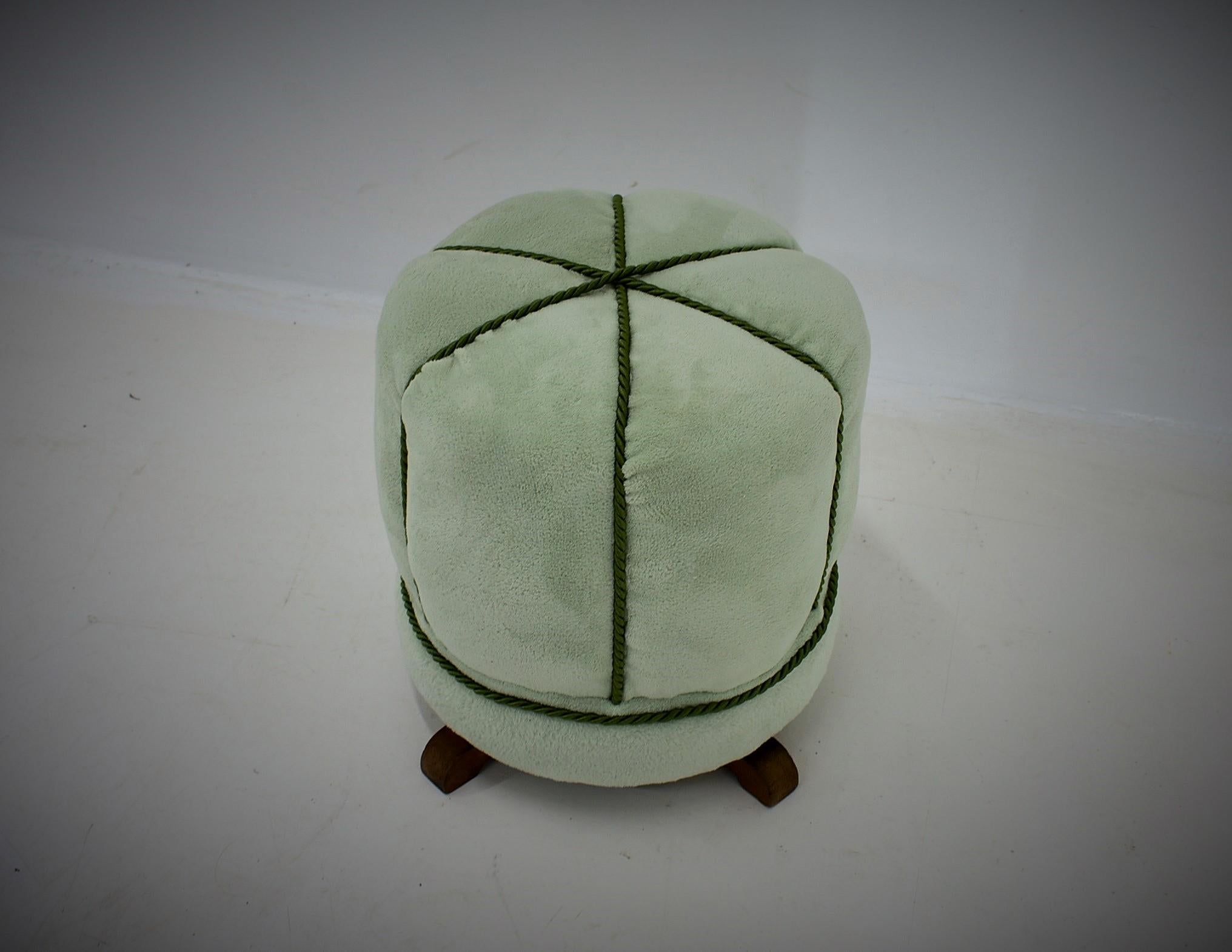 Fabric Art Deco Tabouret by Jindrich Halabala for Up Zavody, 1930s For Sale