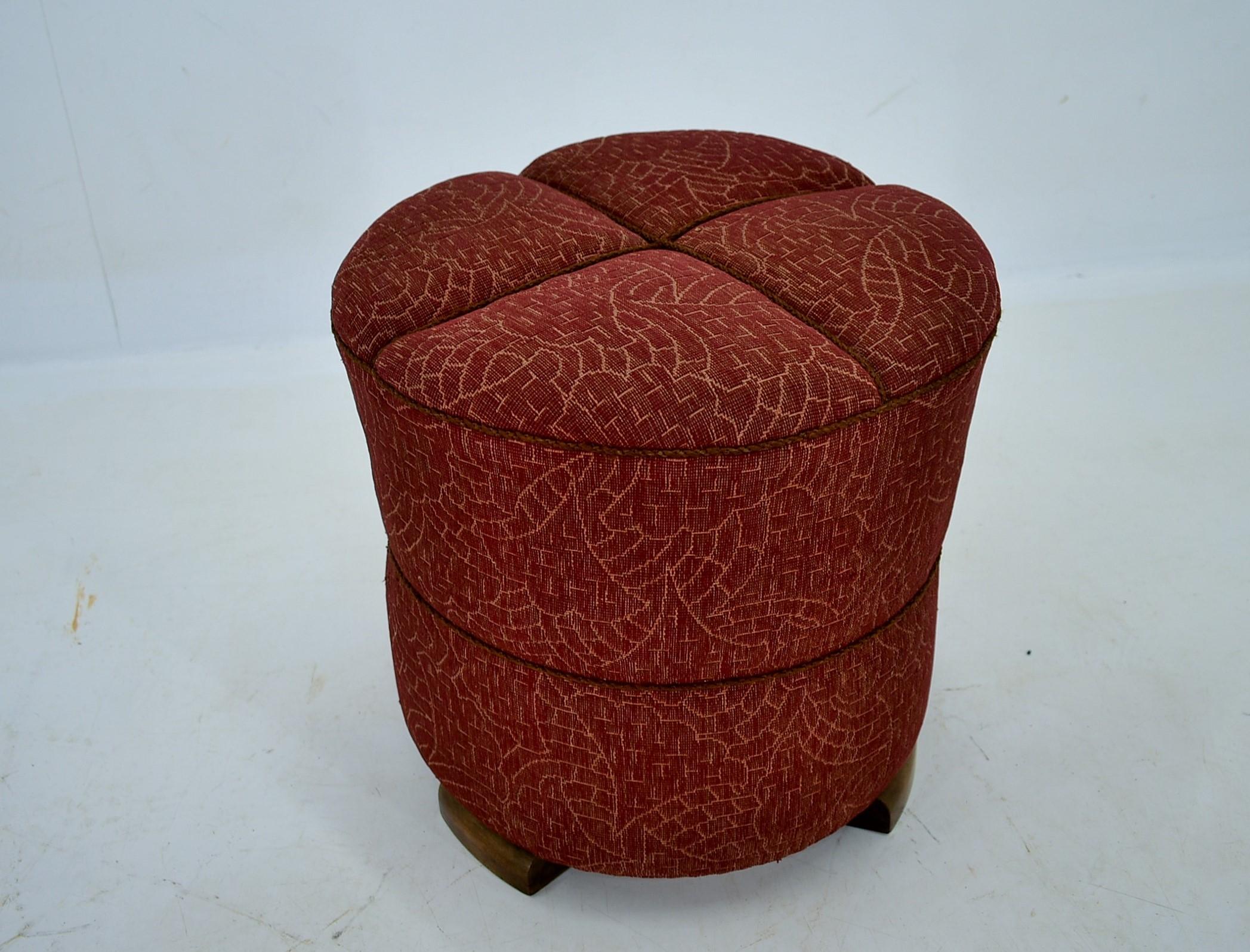 Mid-20th Century Art Deco Tabouret by Jindrich Halabala for Up Zavody, 1940s For Sale