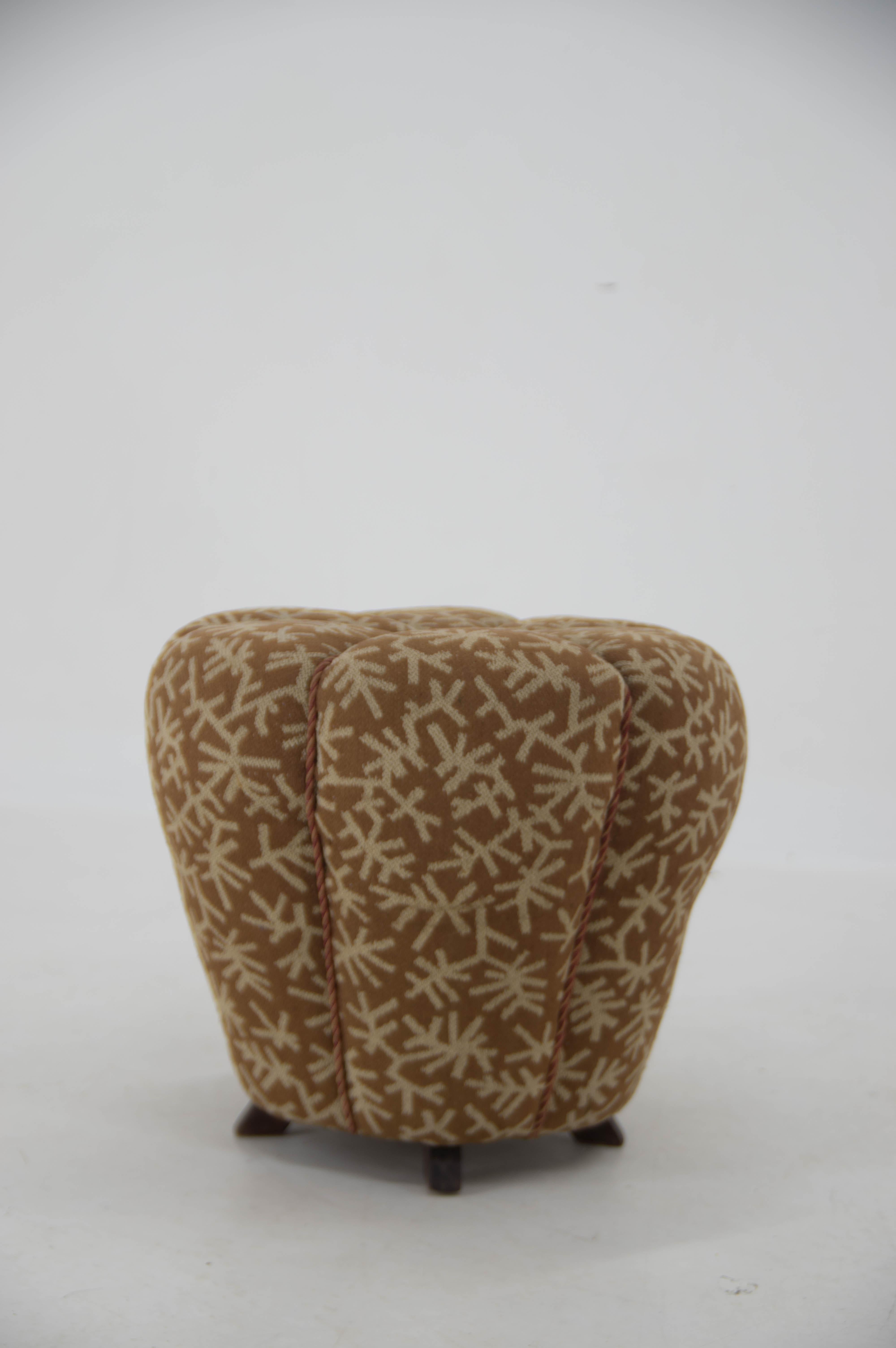 Fabric Art Deco Tabouret by UP Zavody, 1930s For Sale