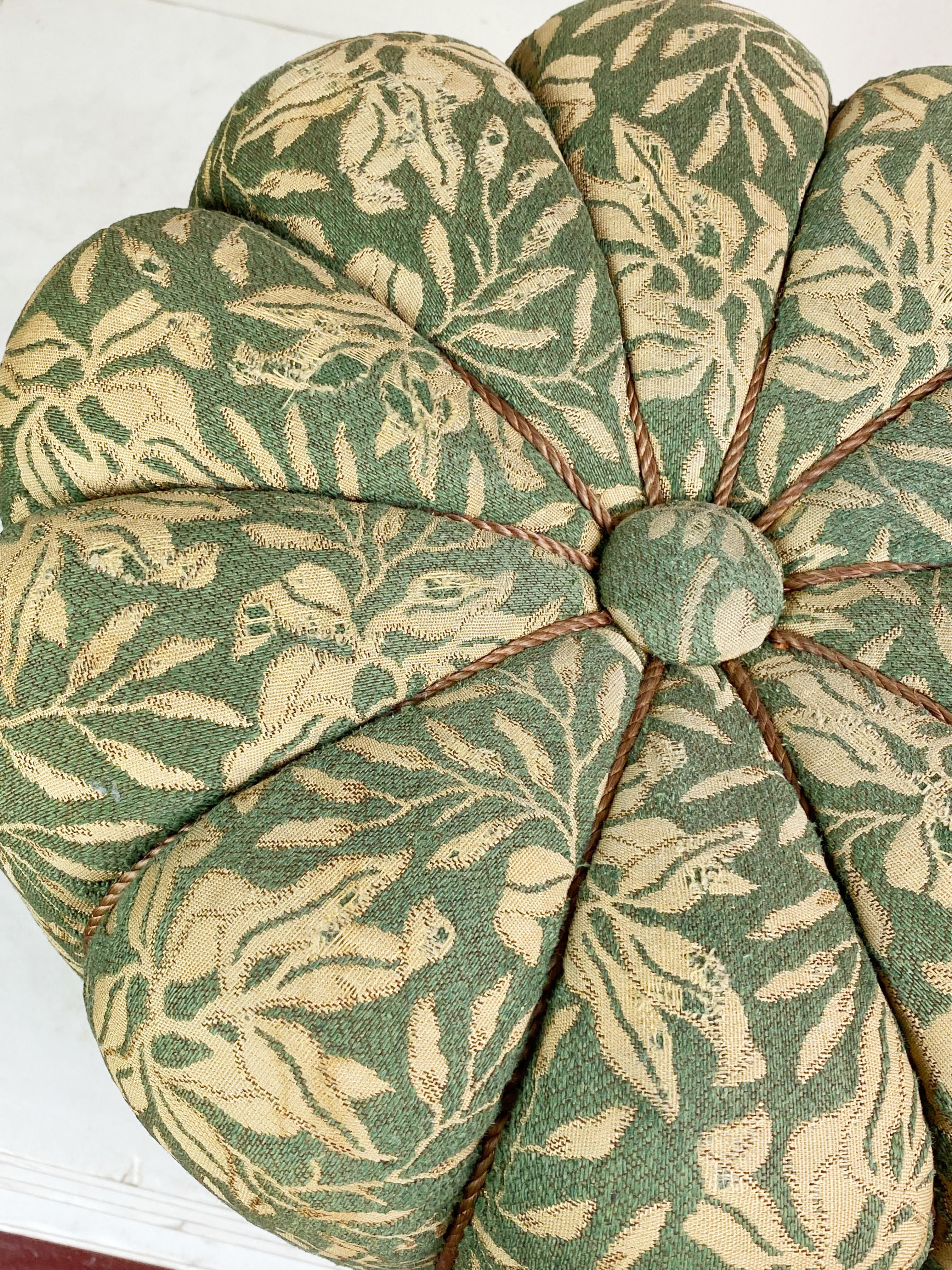 Fabric Art Deco Tabouret Designed by Jindřich Halabala, 1940s For Sale