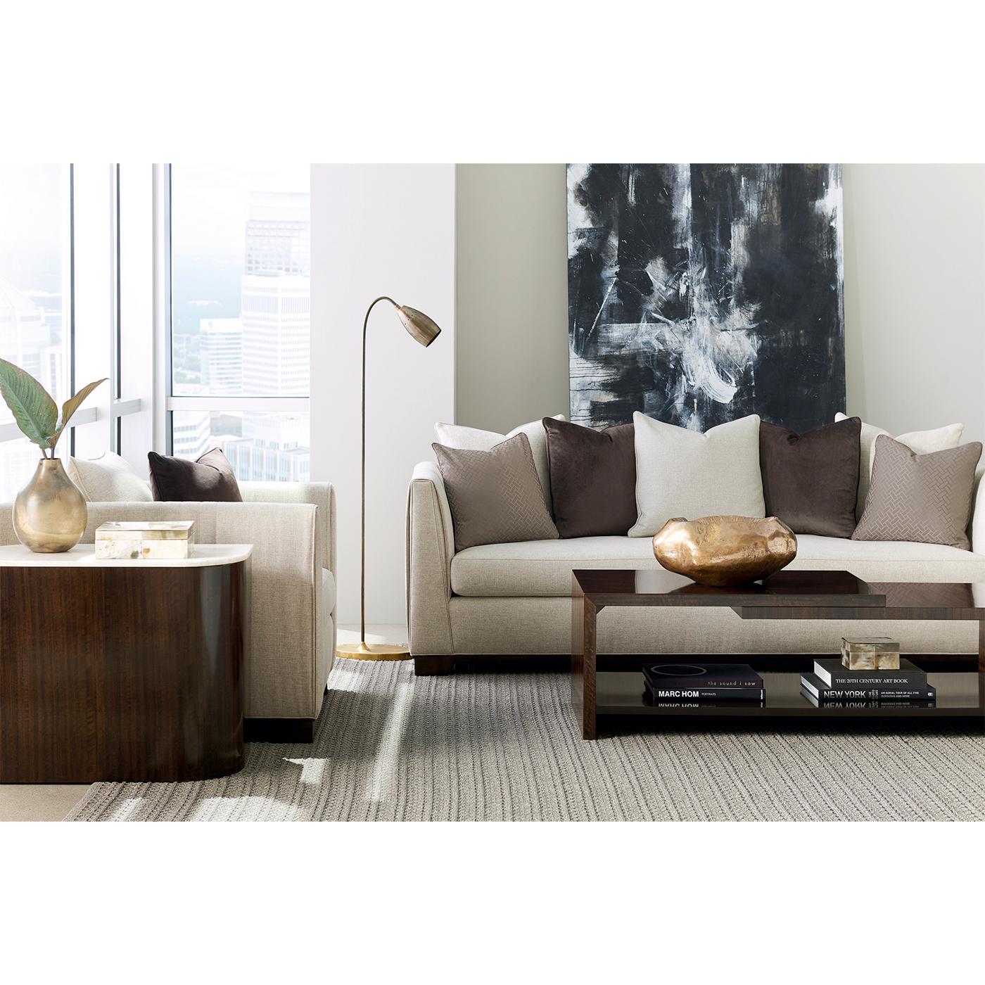 Asian Art Deco Tailored Sofa For Sale