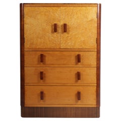 Art Deco Tall Boy in Birds Eye Maple