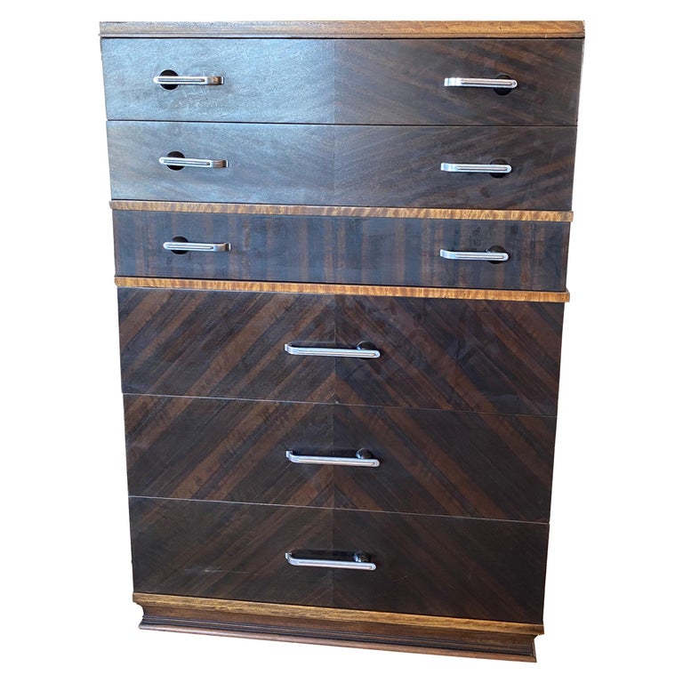 Art Deco Tall Chest of Drawers For Sale at 1stDibs