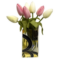 Grand vase Art Déco en verre et émail gravé par Karl Palda, République tchèque, vers 1930