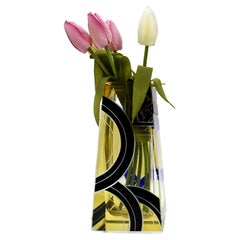 Große geätzte Art-Déco-Vase aus Glas und Emaille von Karl Palda, Tschechische Republik, um 1930