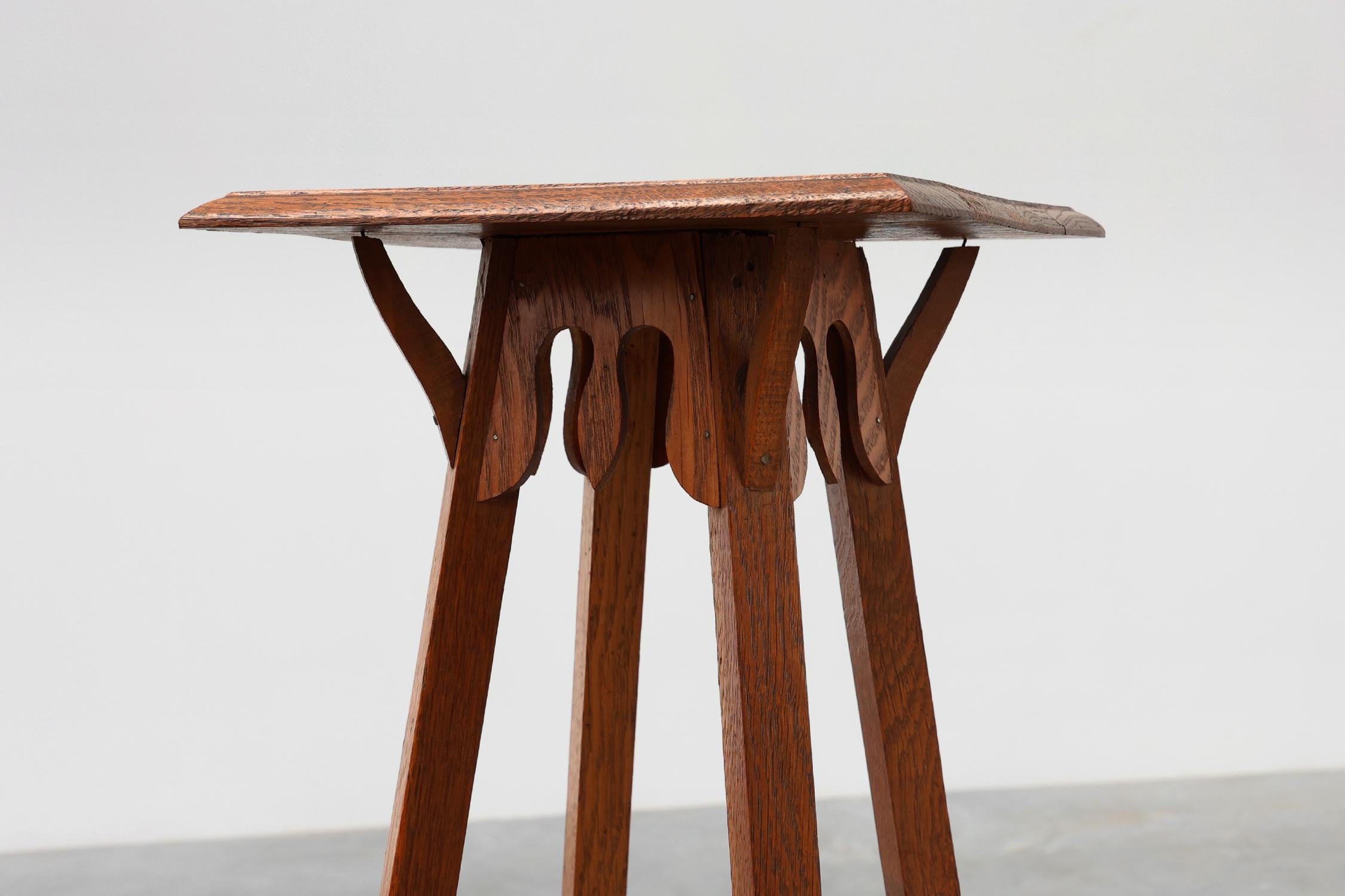 Art Déco Console o piedistallo in legno di Oak, Francia, anni '20, Art Deco in vendita