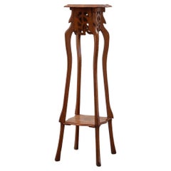 Art Deco hoher Sockel aus Eiche mit 2 Ebenen, Frankreich ca. 1915