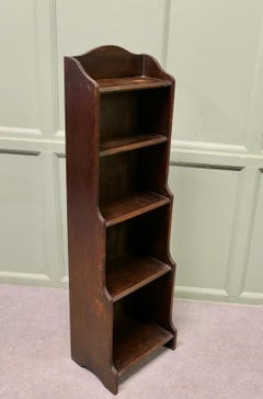 Art Deco Tall Slim Bookcase Golden Oak.