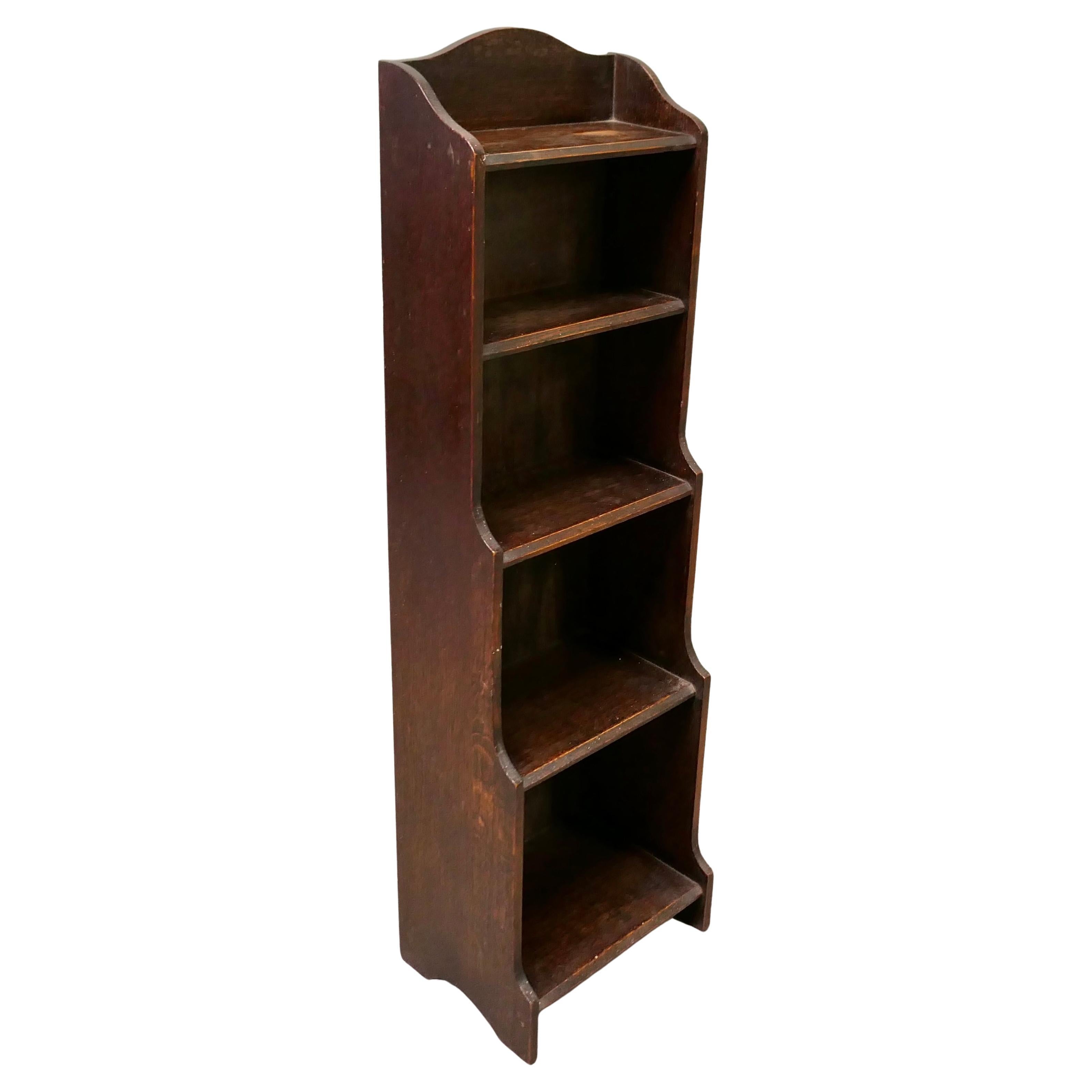 Art Deco Golden Oak Bookcase, Arts and Crafts Style, 1900, 5 Shelves