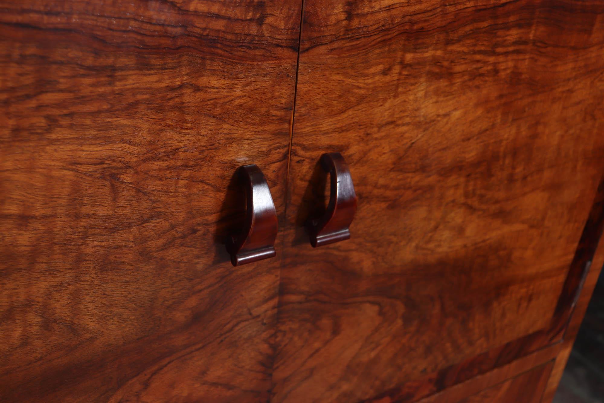 English Art Deco Tallboy in Walnut