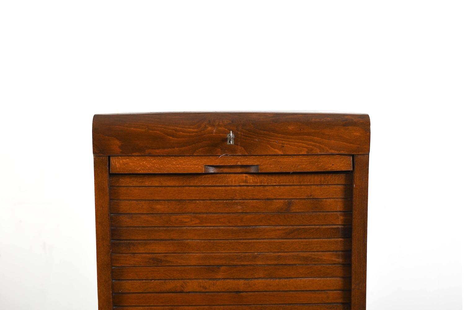 Art Deco Tambour Door File Cabinet, Denmark 1920s For Sale 7