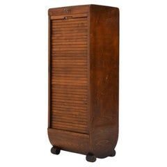 Art Deco Tambour Door File Cabinet, Denmark 1920s