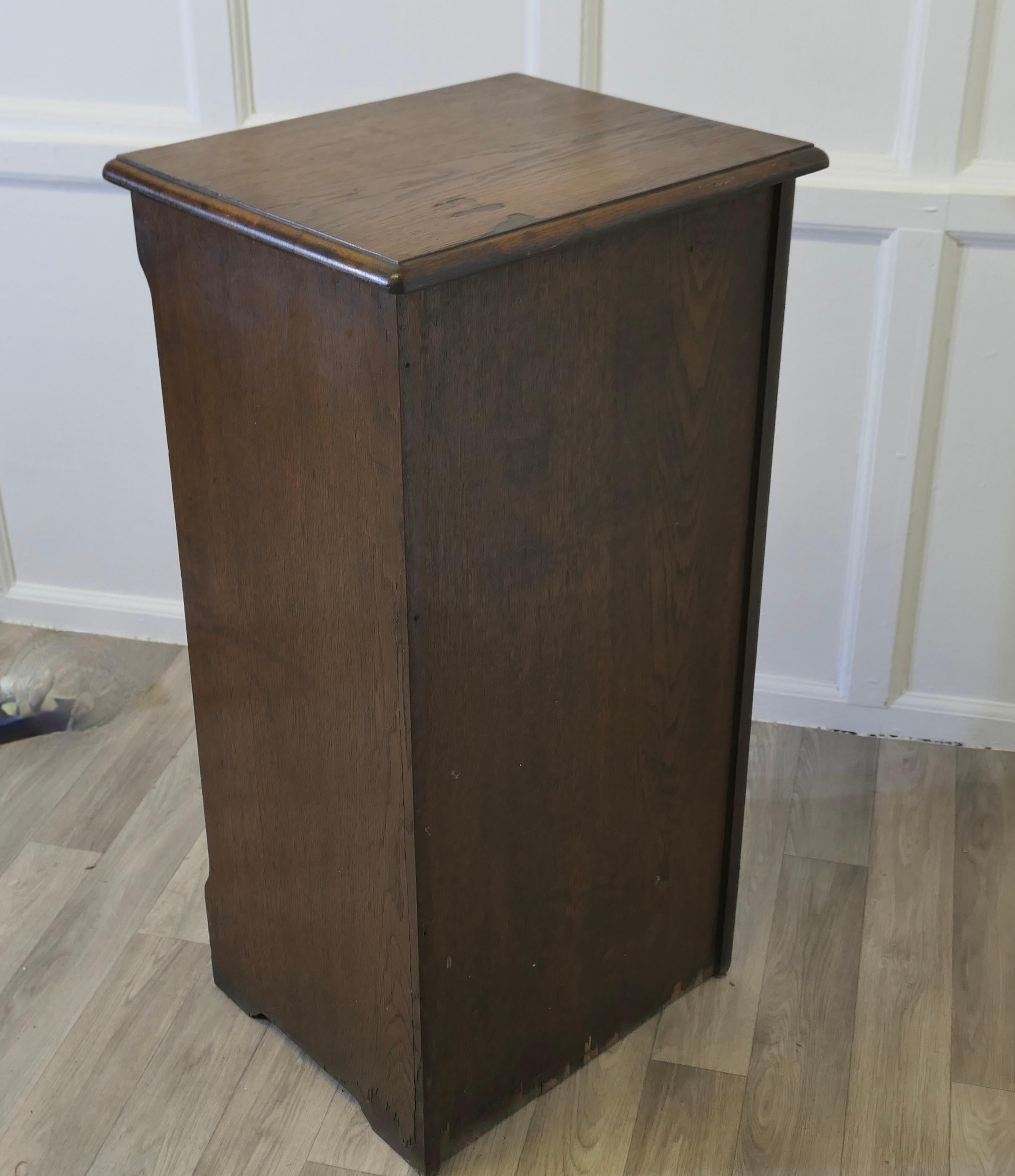 Art Deco Tambour Fronted Oak  Filing Cabinet For Sale 4