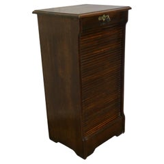 Antique Art Deco Tambour Fronted Oak  Filing Cabinet