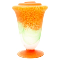 Art Deco Tango Pate de Verre Glass Vase