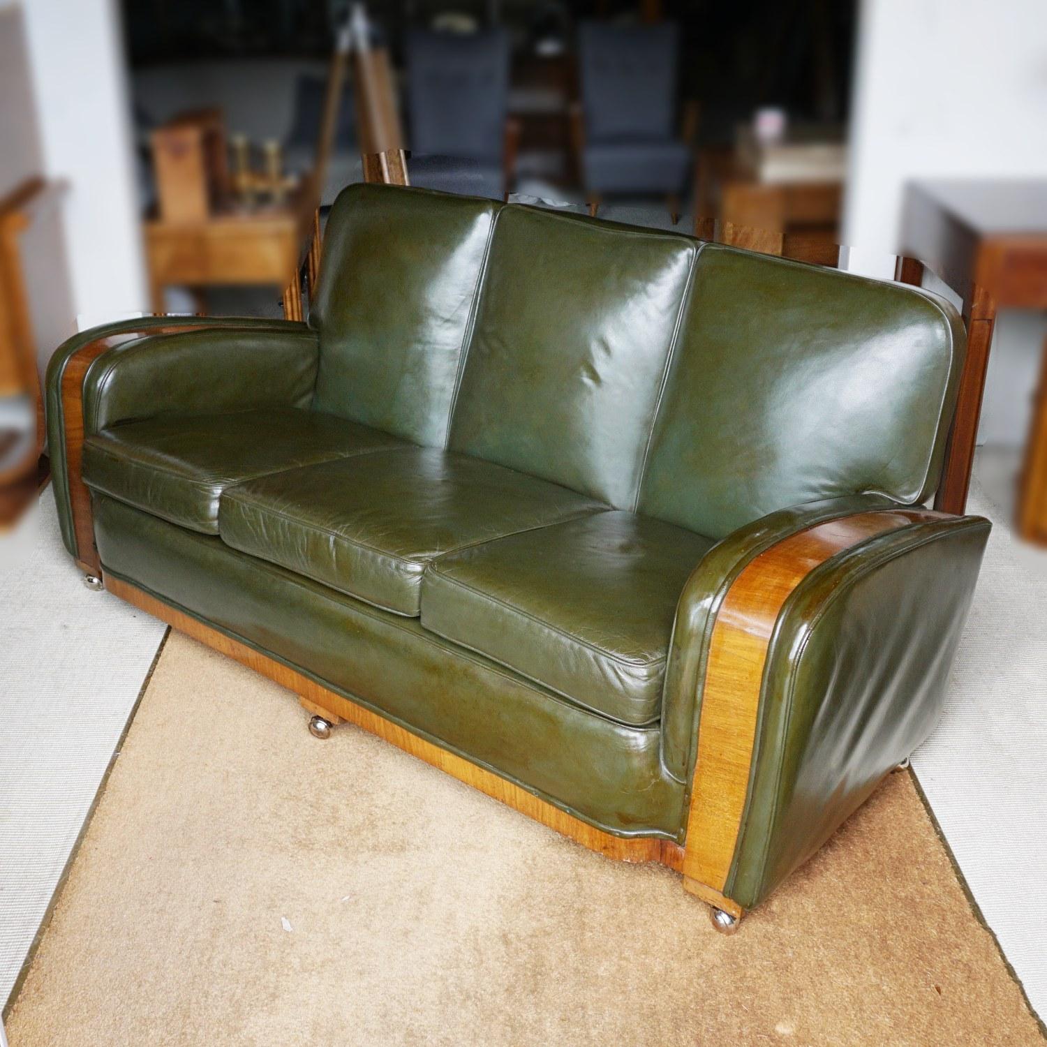 English Art Deco Tank Sofa Attributed to Heal's of London