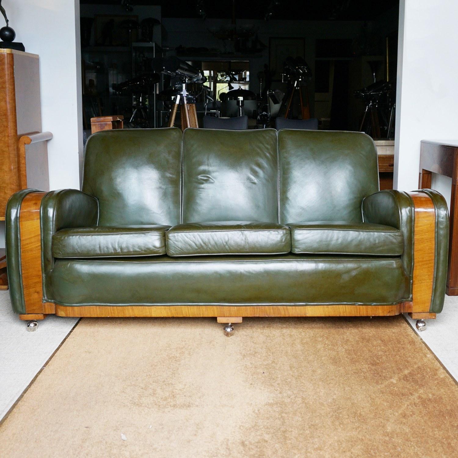 Mid-20th Century Art Deco Tank Sofa Attributed to Heal's of London