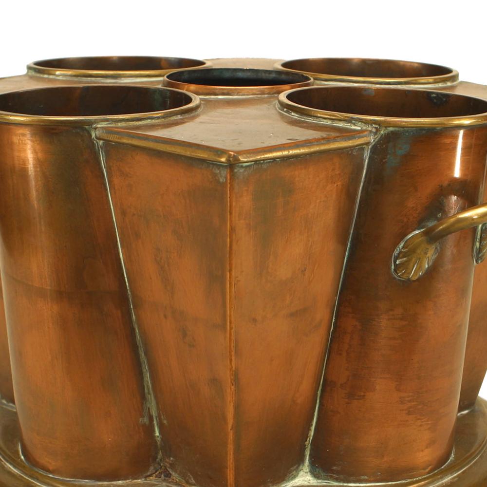 Enfriador de Vino Art Decó Cónico de Cobre Inglés en venta