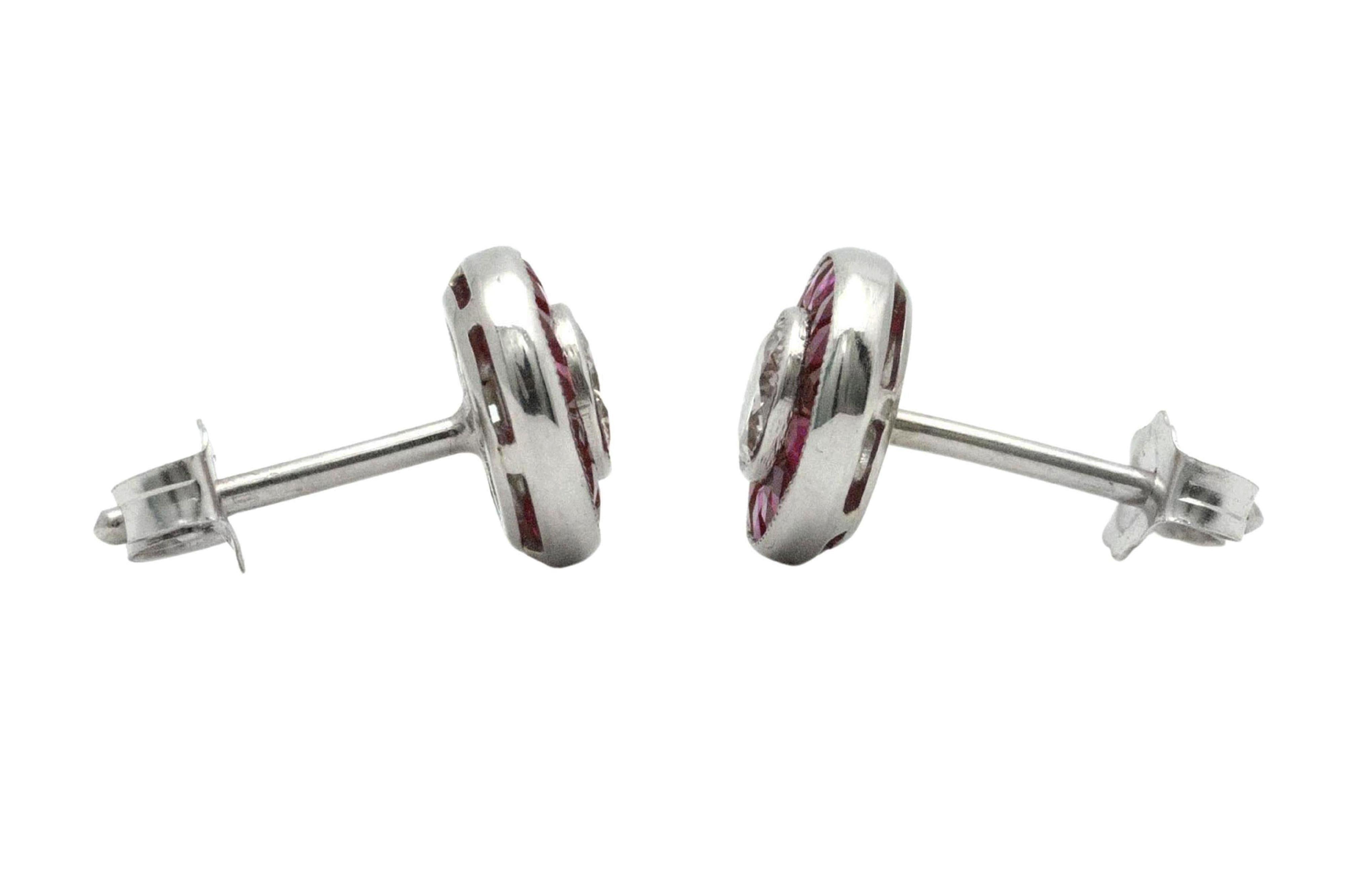 art deco ruby earrings
