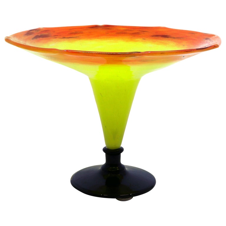 Art Deco Glass Taza by Charles Schneider For Sale at 1stDibs