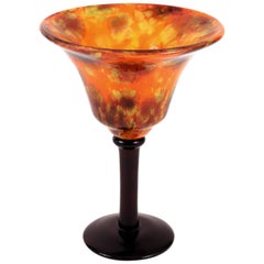 Marbrines Glas Coupe im Art déco-Stil von Charles Schneider