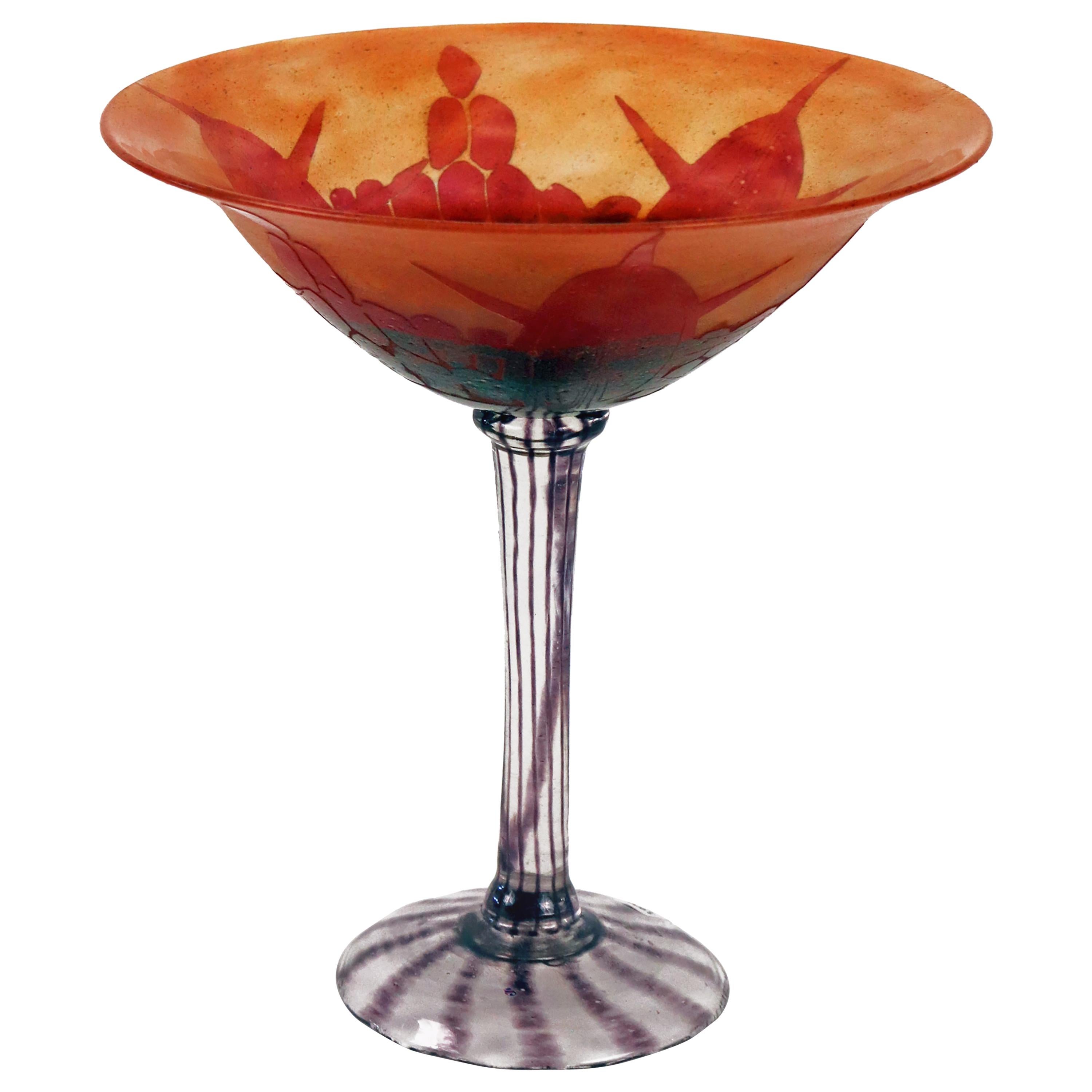 Tortue-Glas Coupe/Vase im Art déco-Stil von Le Verre Francais