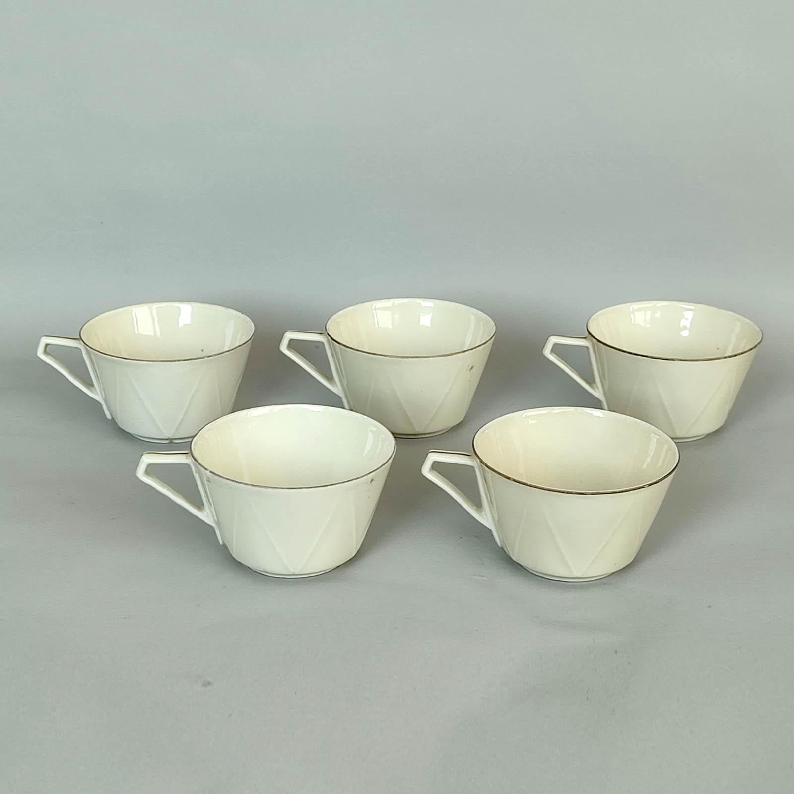 Art Deco Tea, Coffee, Dessert Set, Porcelain, Victoria, Czechoslovakia, 1930s For Sale 10
