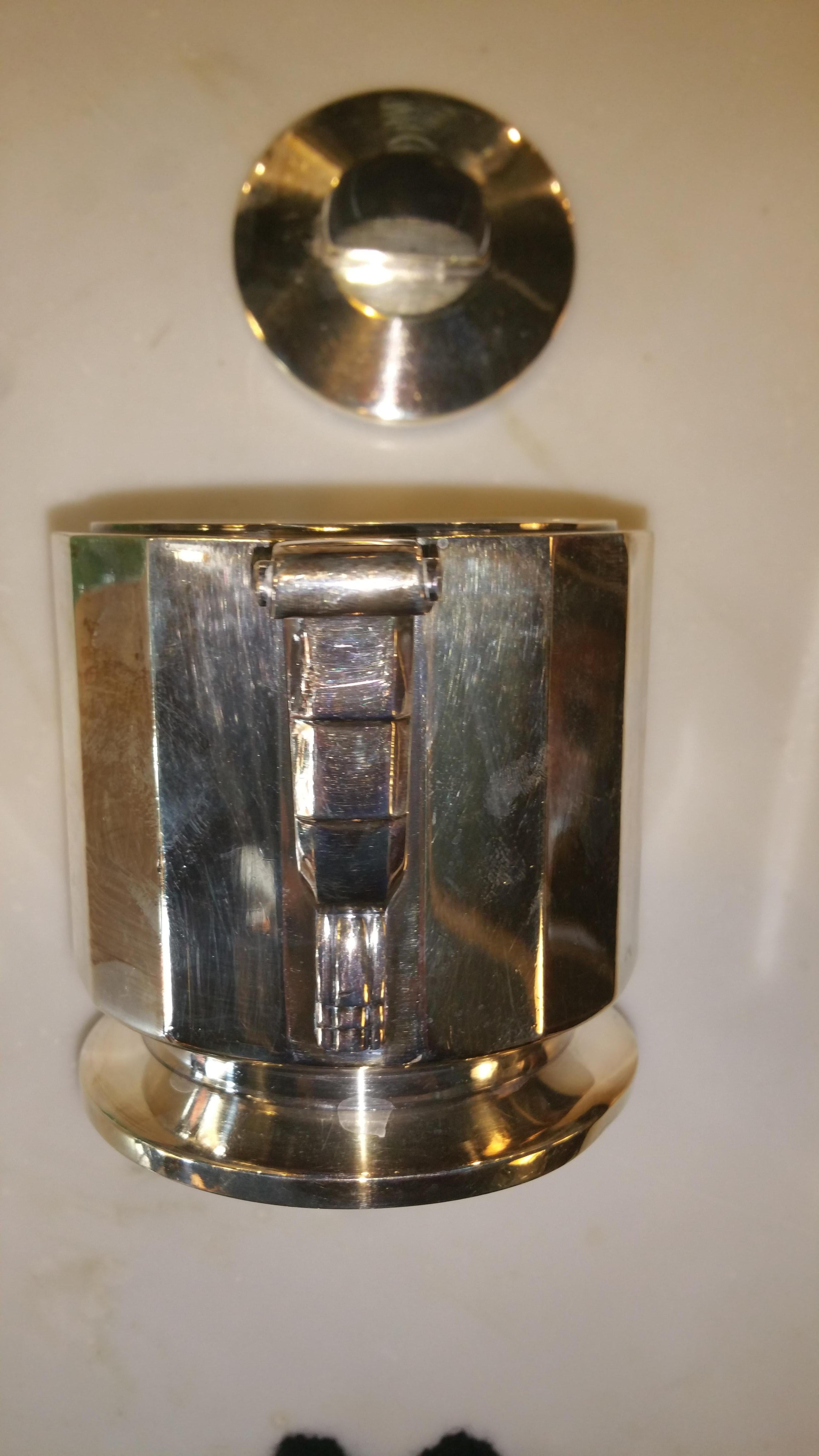 Art Deco Tea/Coffee Service 4 Pieces in Silver Plated, France, 1930 3