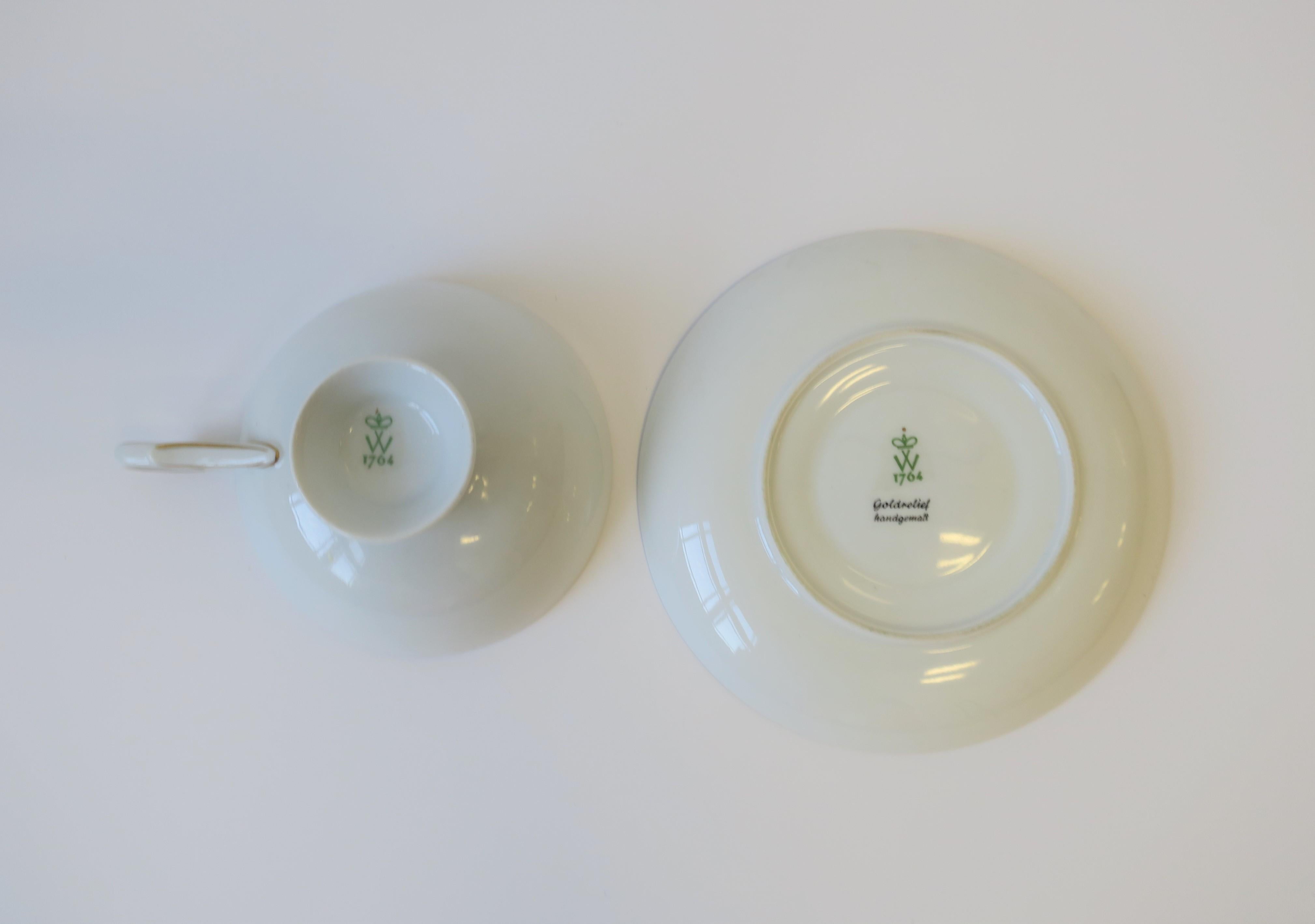 Taza de té o café Art Decó de porcelana terracota, negra y dorada de Wallendorf en venta 4