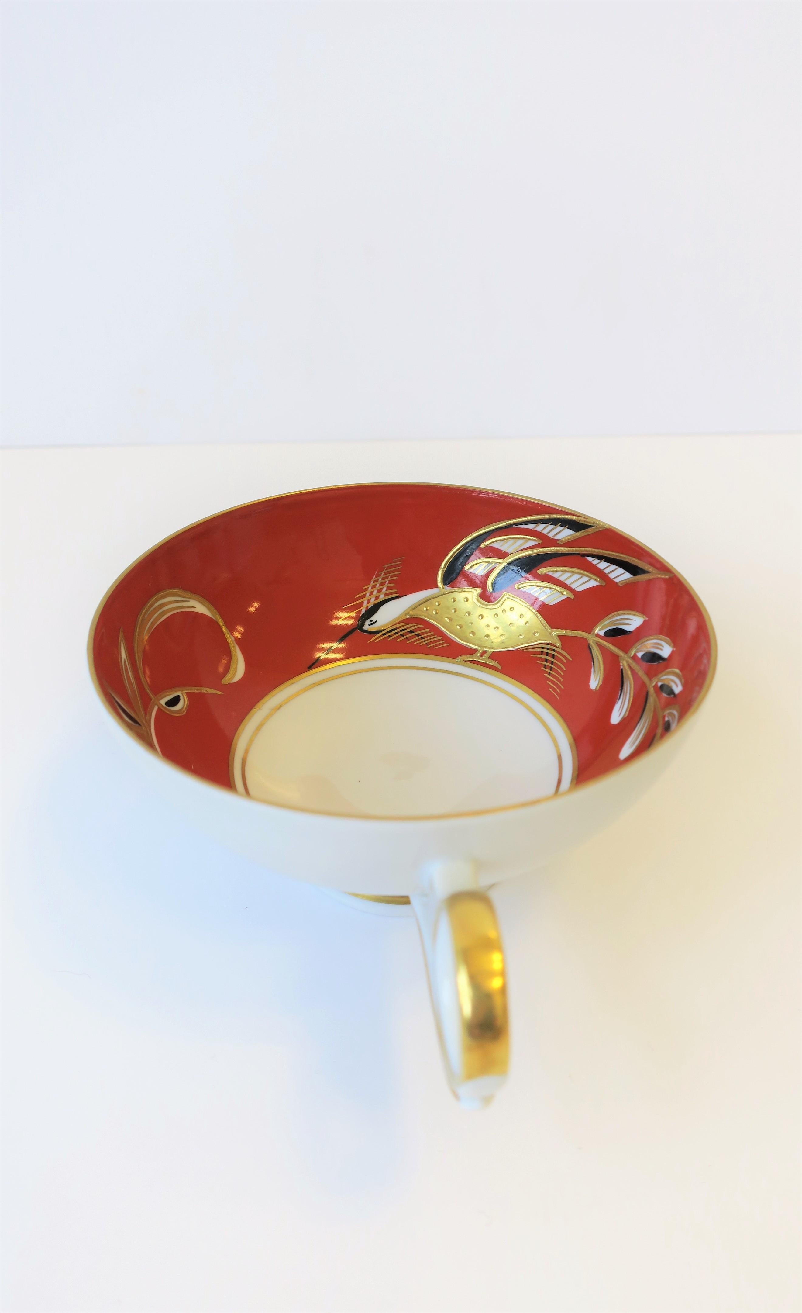 Taza de té o café Art Decó de porcelana terracota, negra y dorada de Wallendorf en venta 2