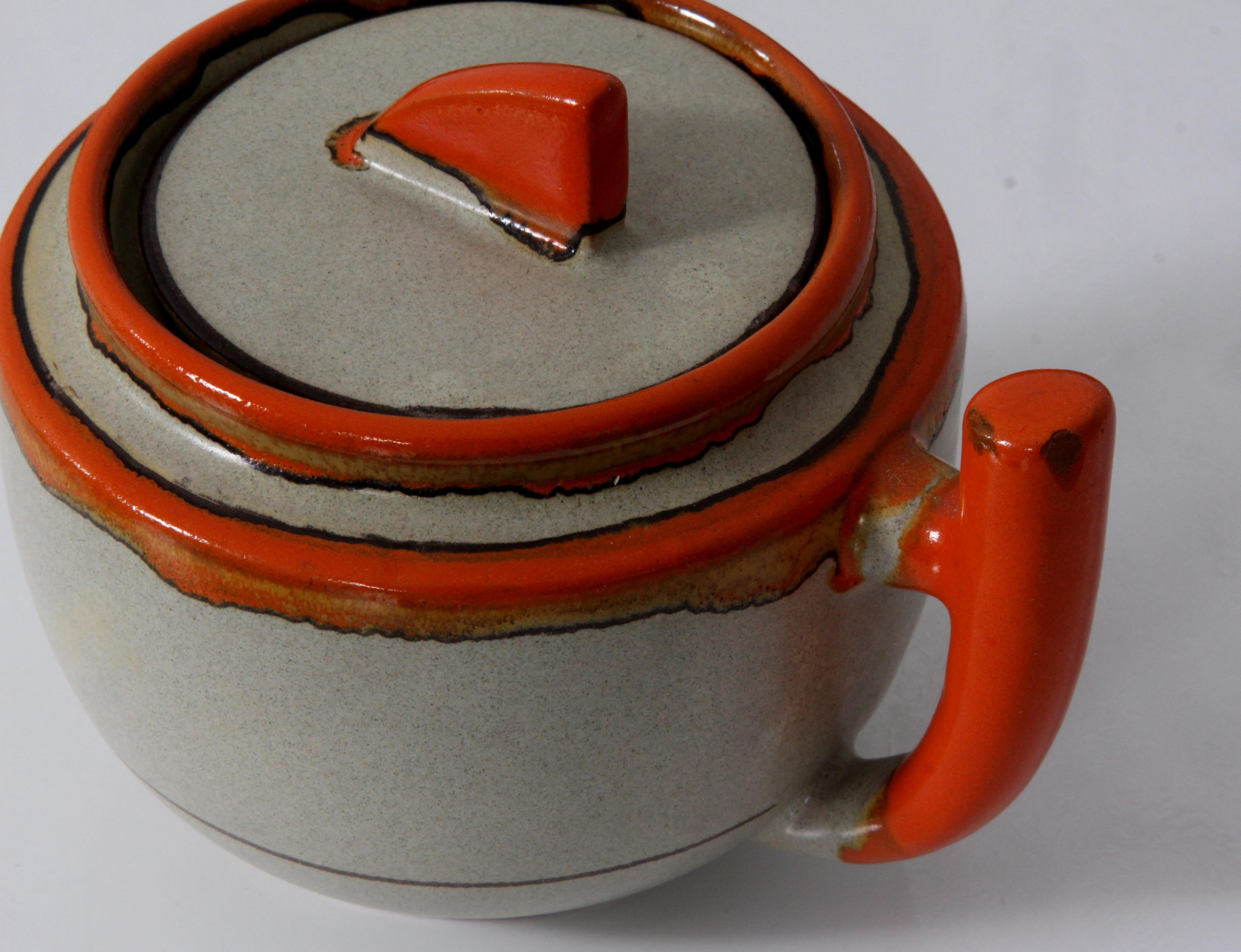 Art Deco Tea Service by Carstens Uffrecht ar 1930 uranium glaze + cups + plates  For Sale 5