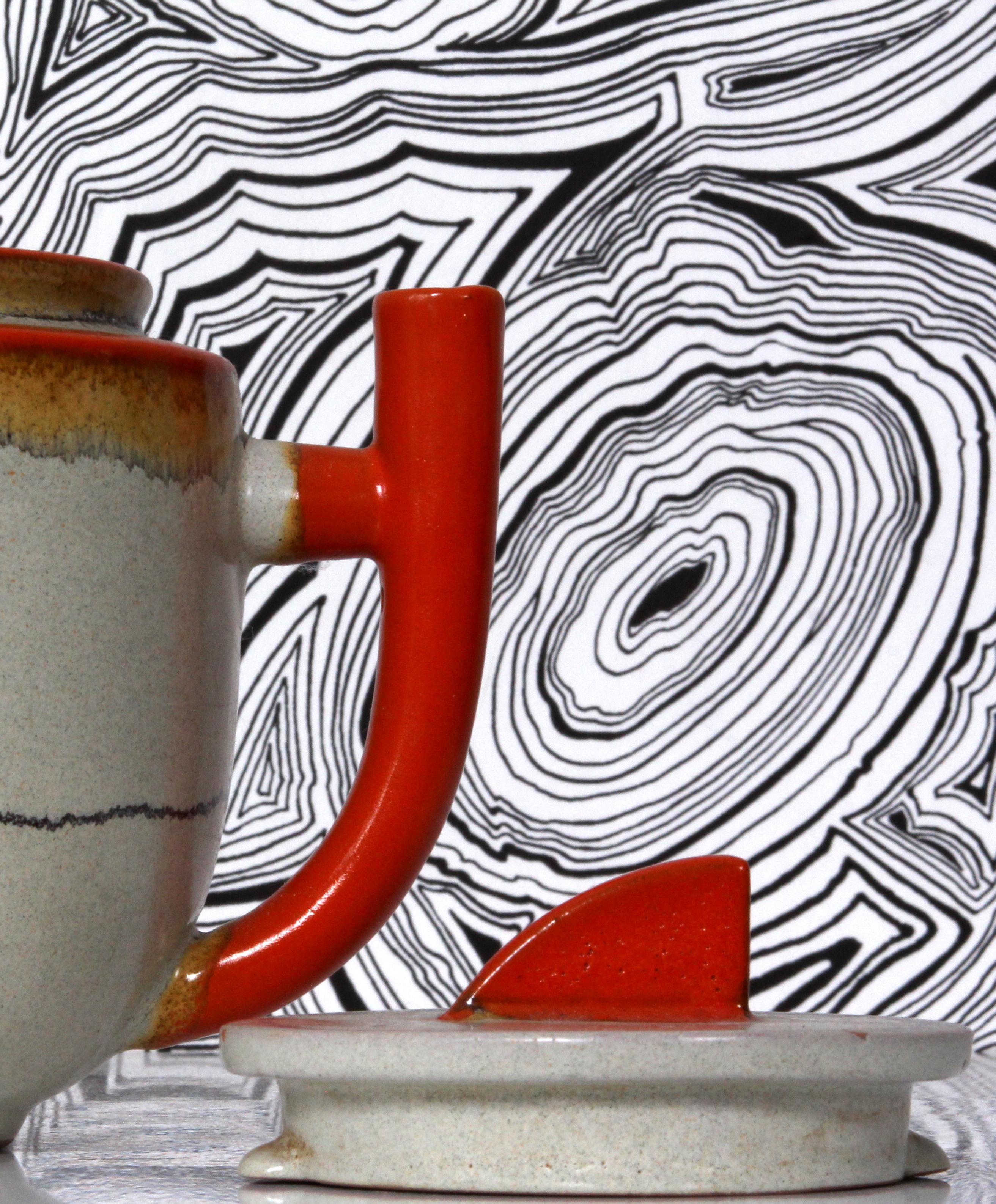 German Art Deco Tea Service by Carstens Uffrecht ar 1930 uranium glaze + cups + plates  For Sale