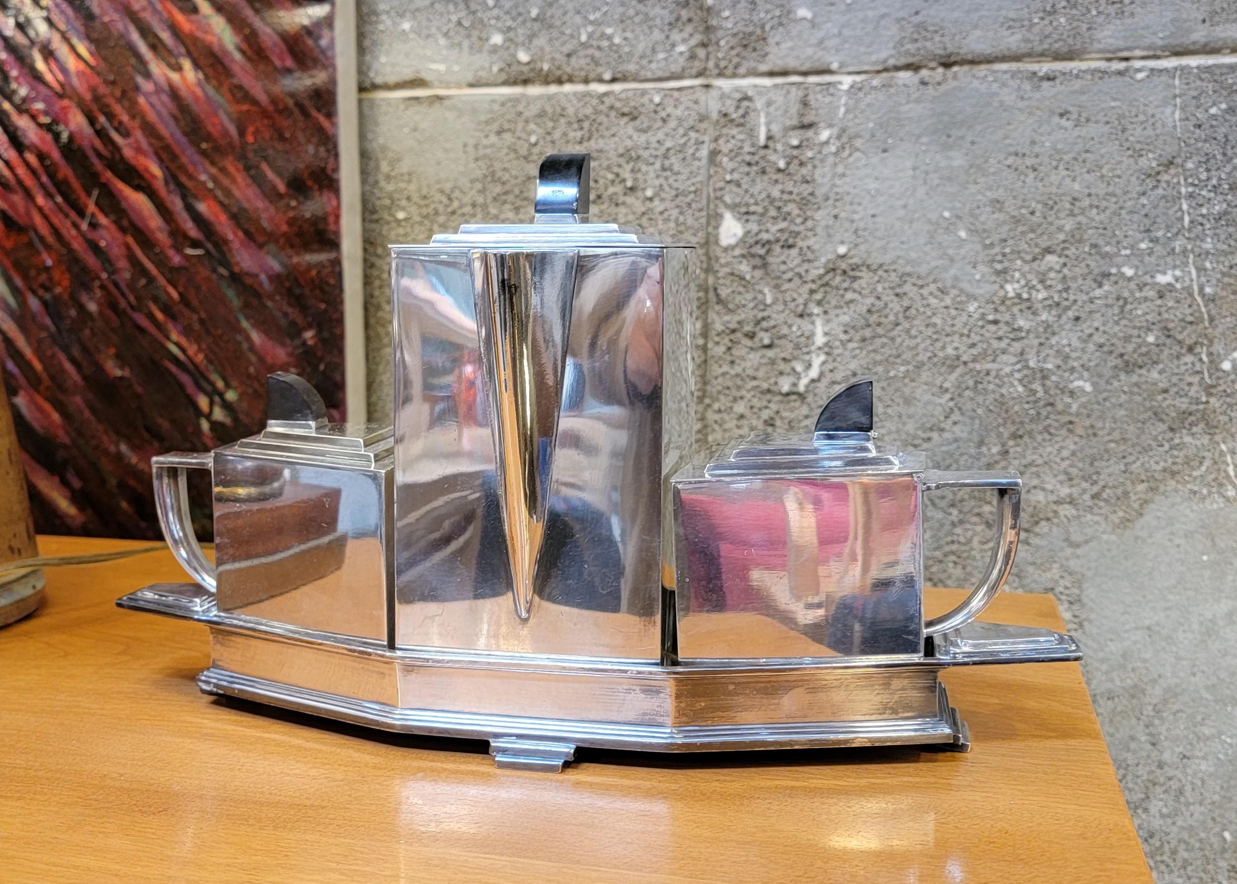 American Art Deco Tea Service by International Silver 4 Pieces