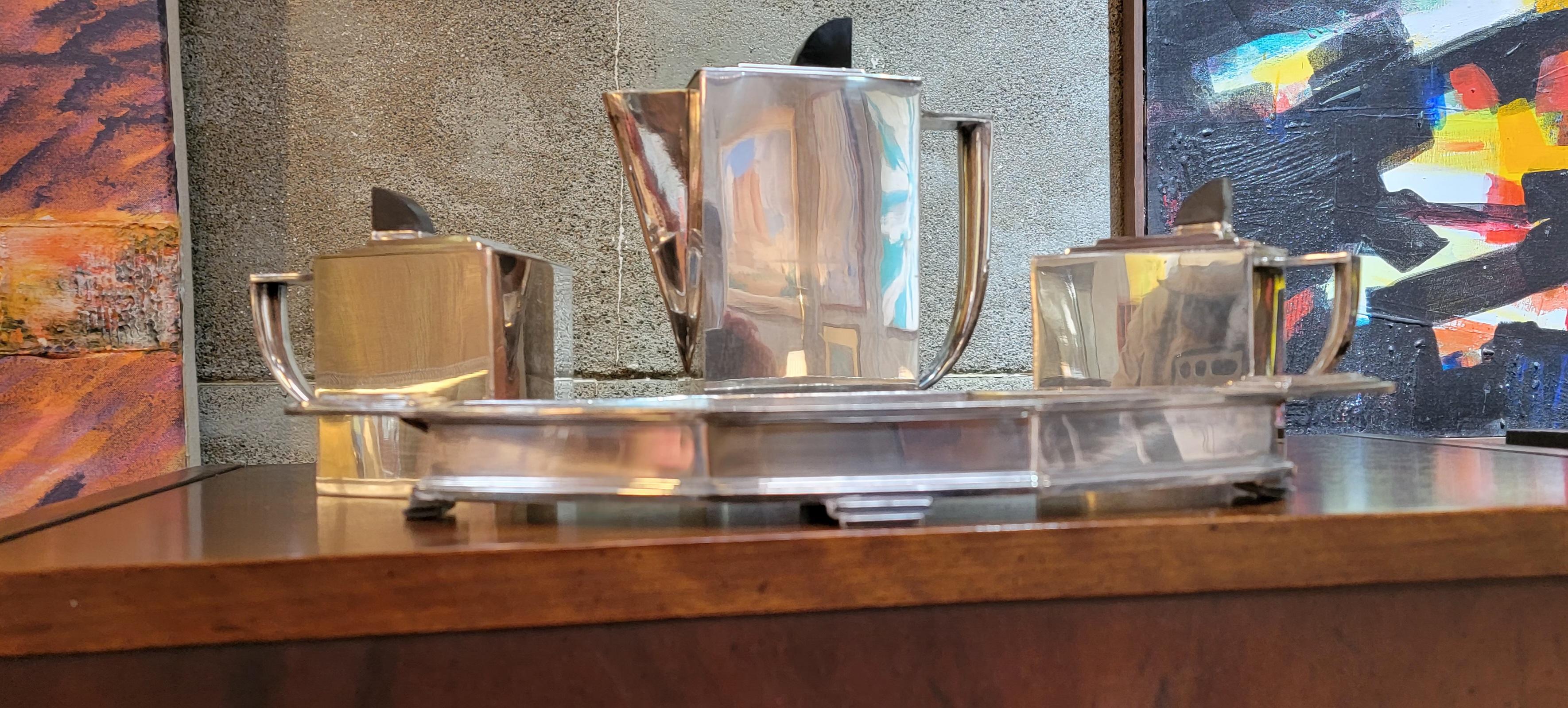 Art Deco Tea Service by International Silver 4 Pieces 2