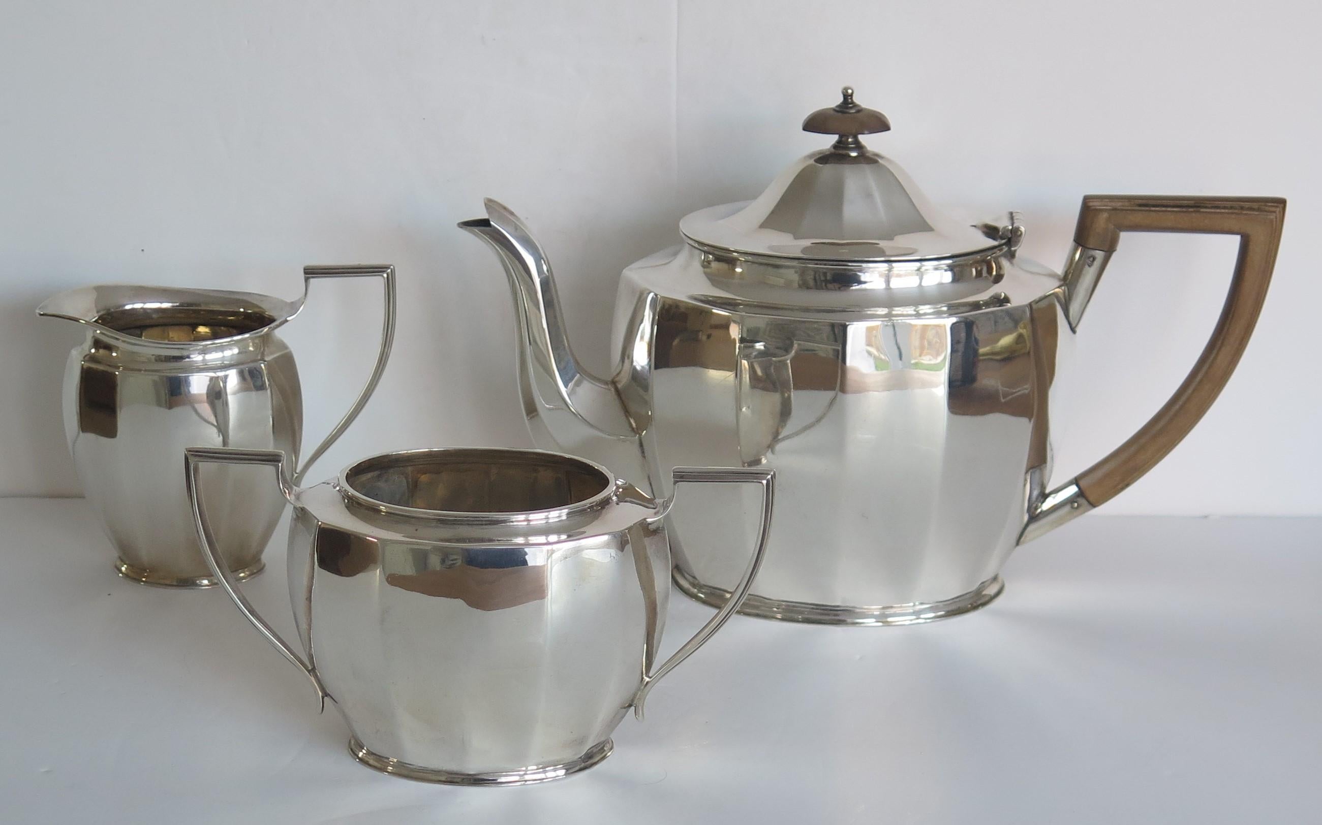 art deco tea set silver