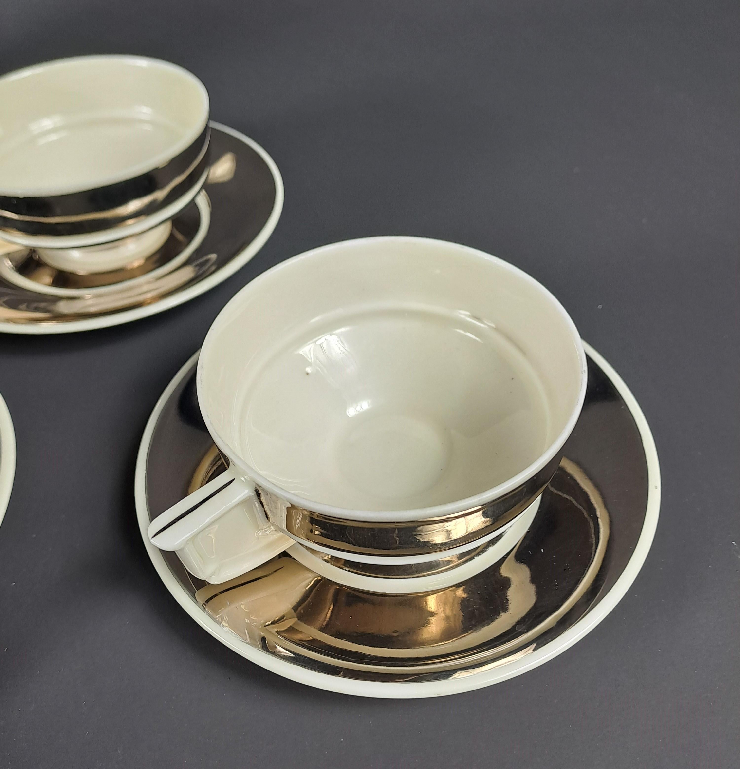 Servizio da tè Art Deco in porcellana d'argento pregiata in vendita 3